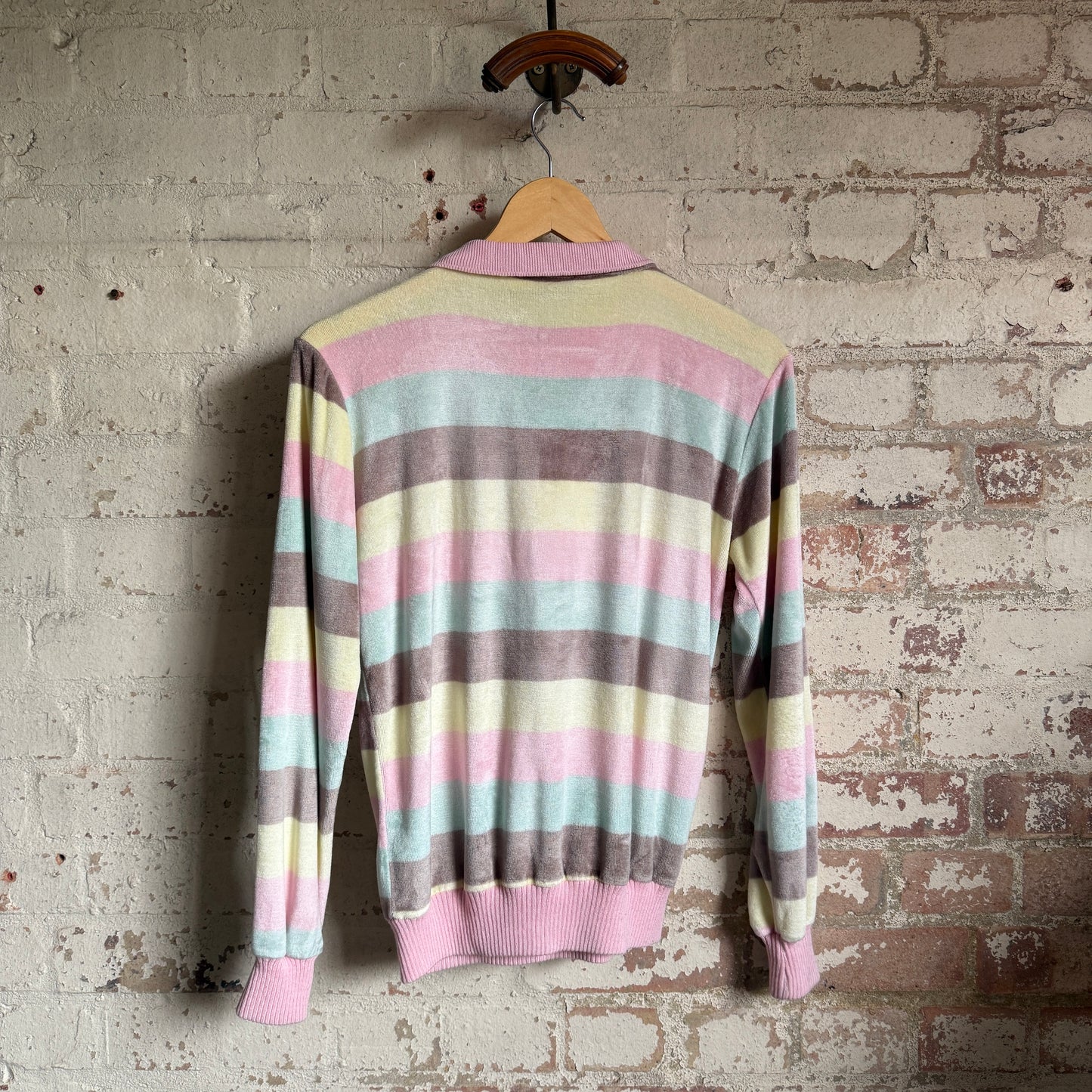 1980s Pink Striped Velvet Shirt