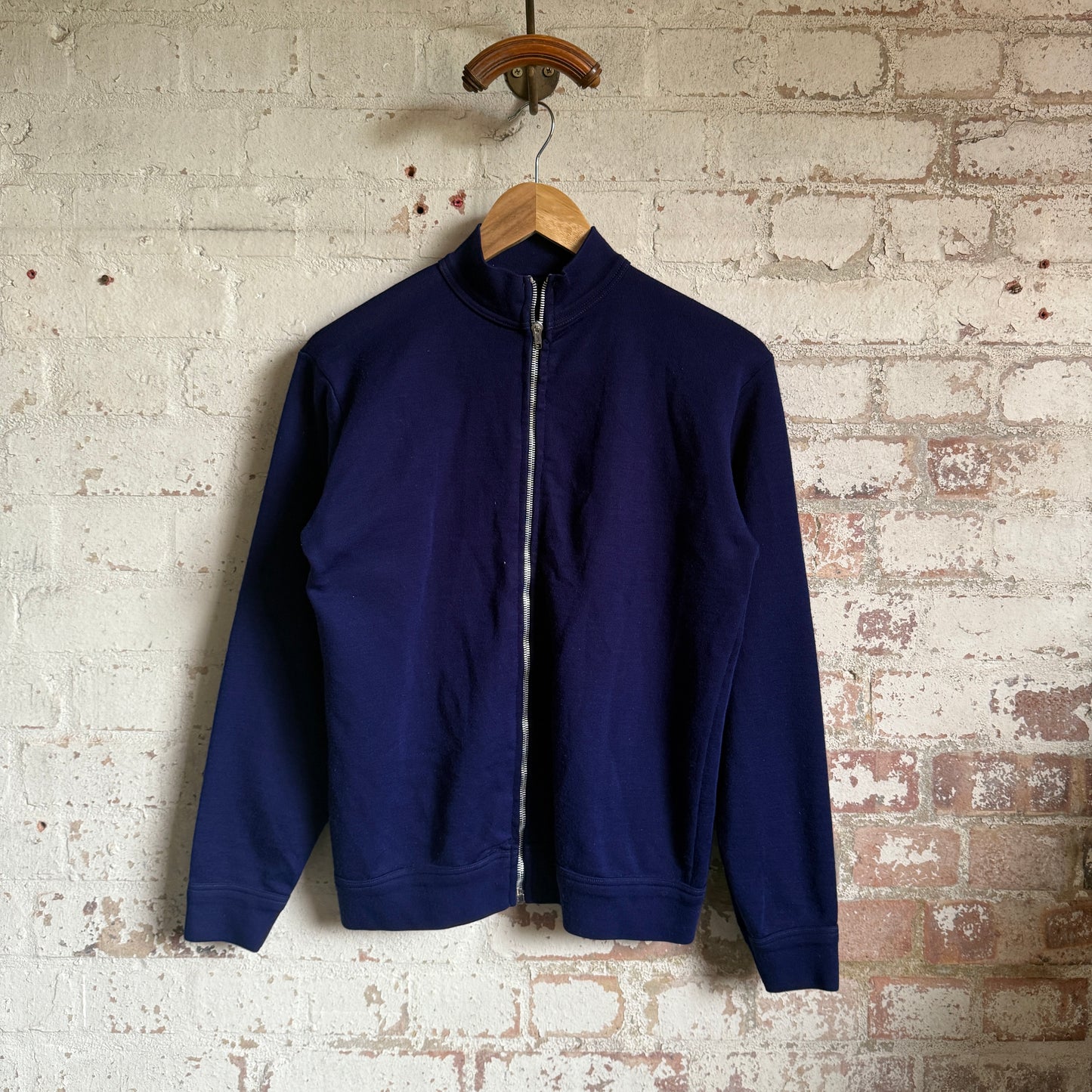 1970s Navy Zip Up Track Top