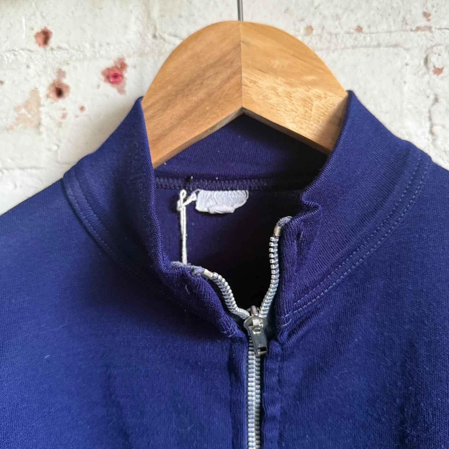 1970s Navy Zip Up Track Top
