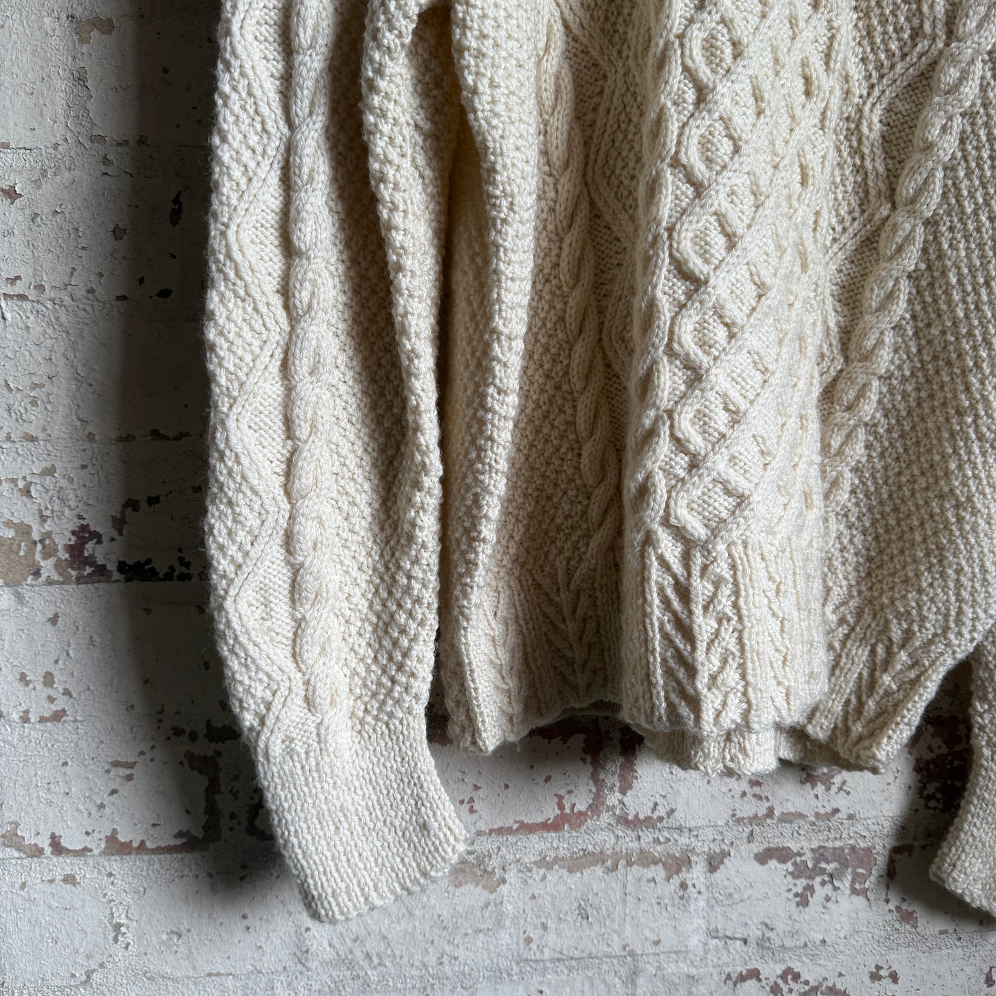 1980s Cream Arran Irish Knitted Jumper