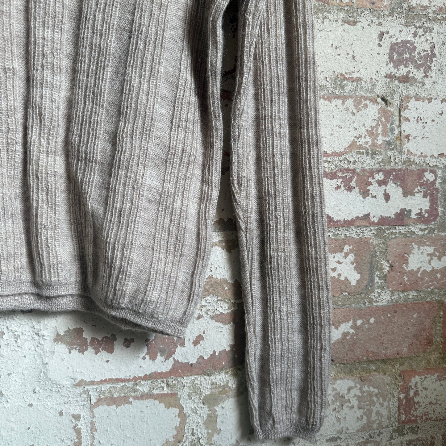 1970s Beige Knitted High Neck Jumper
