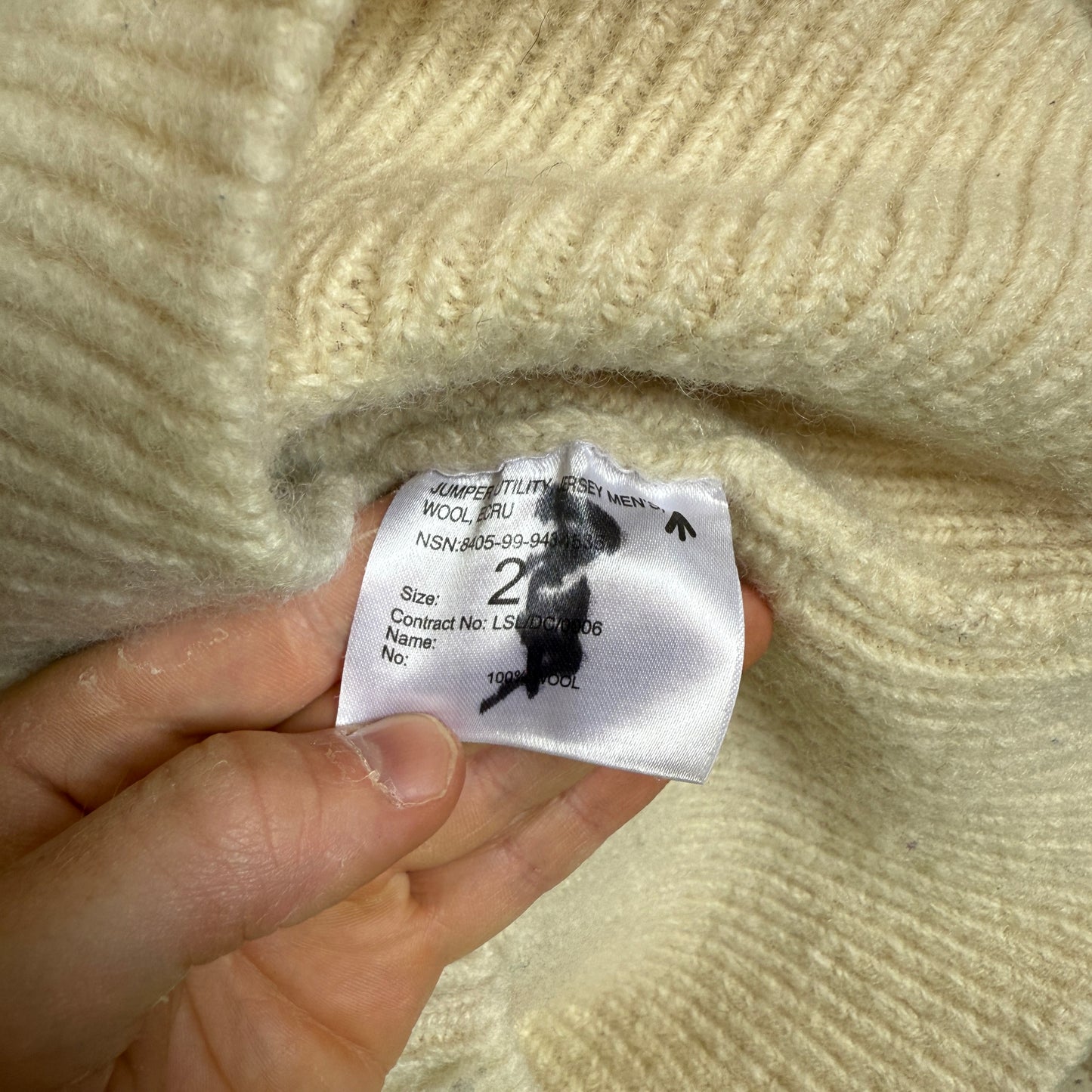 1940s British Military Submariner Cream Wool Jumper