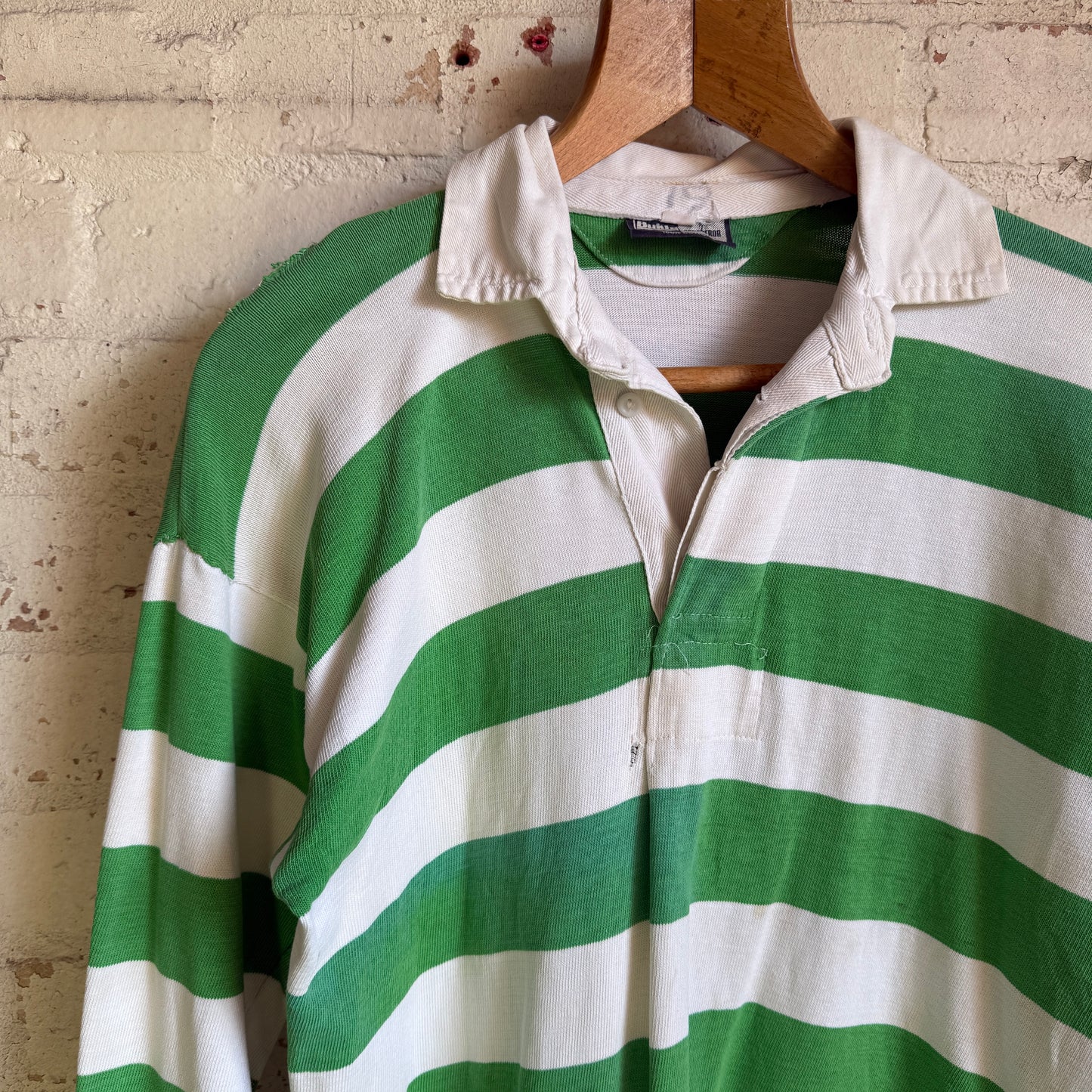 1960s 1970s Green Striped Bukta Rugby Jumper