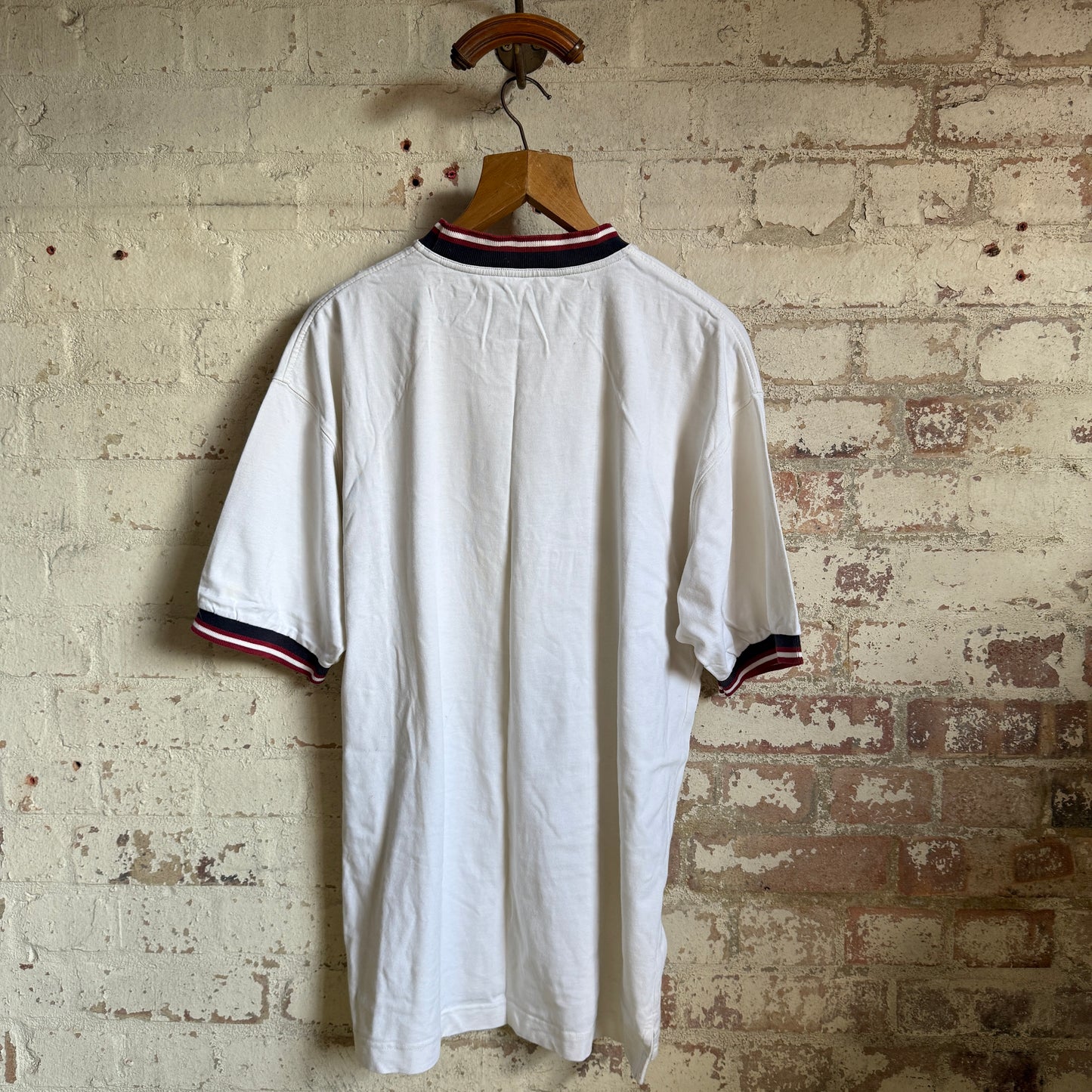 1990s White Round Neck Embroidered T-Shirt