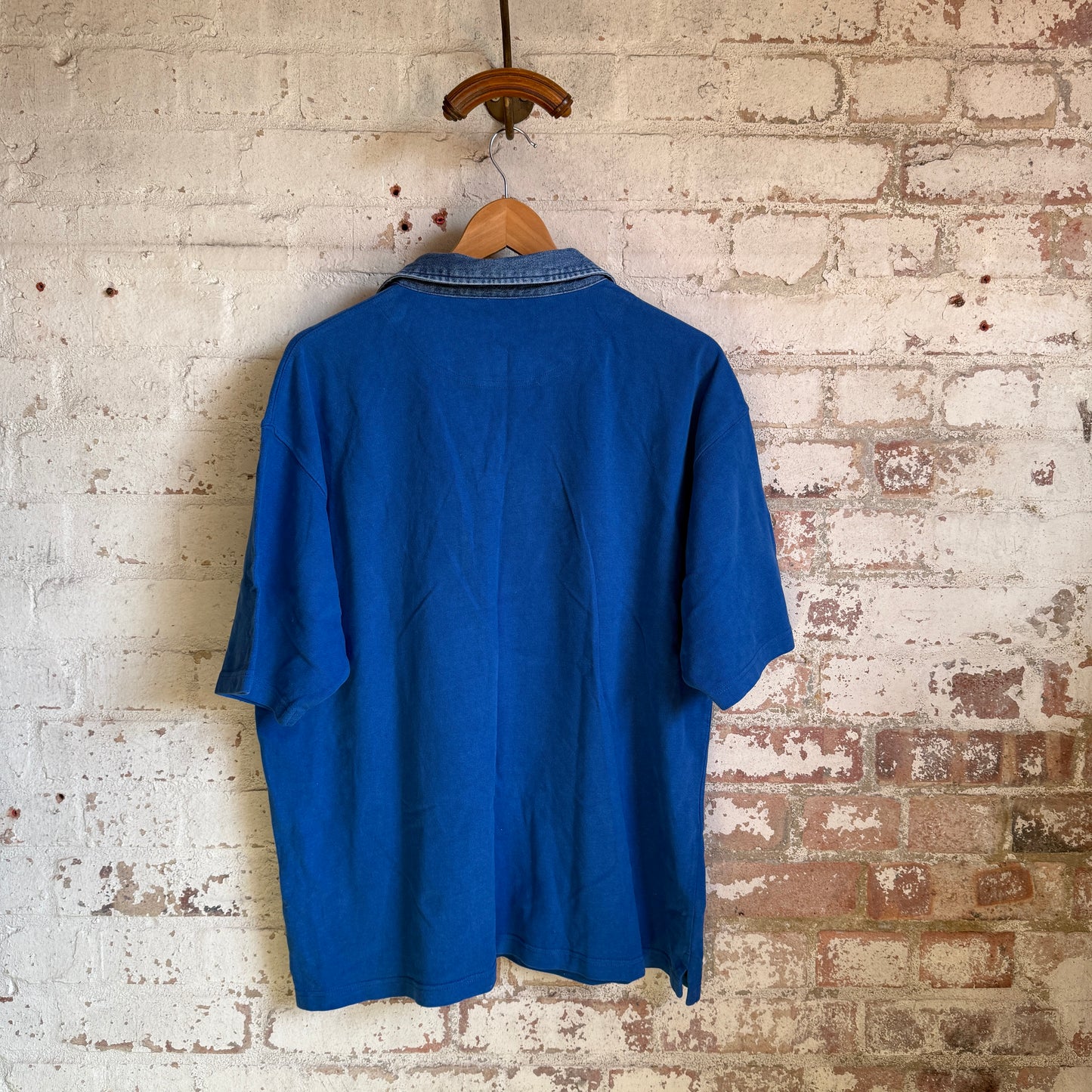 1990s Blue Denim Collar Rugby Shirt