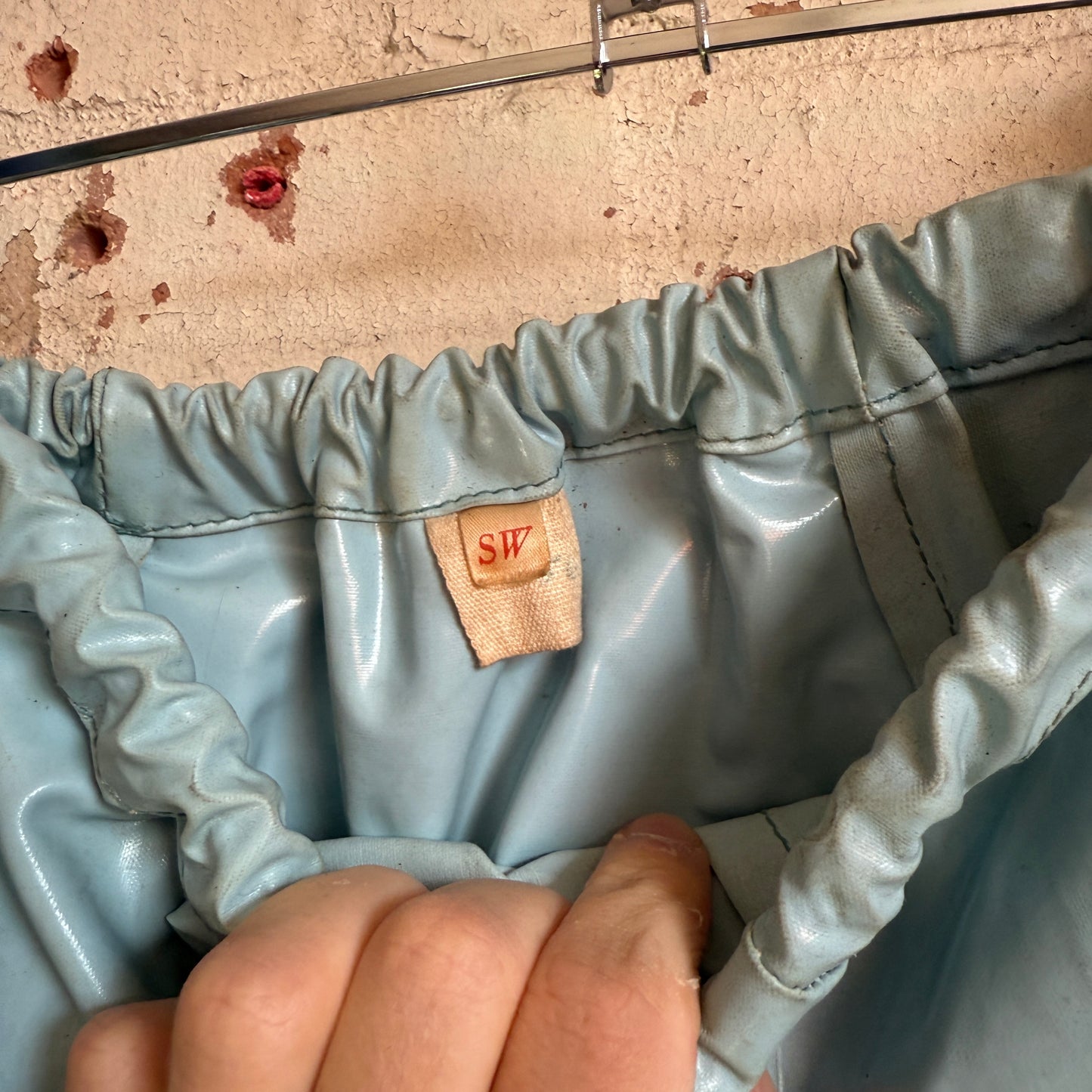 1960s Baby Blue Sailor Rubberised Trousers