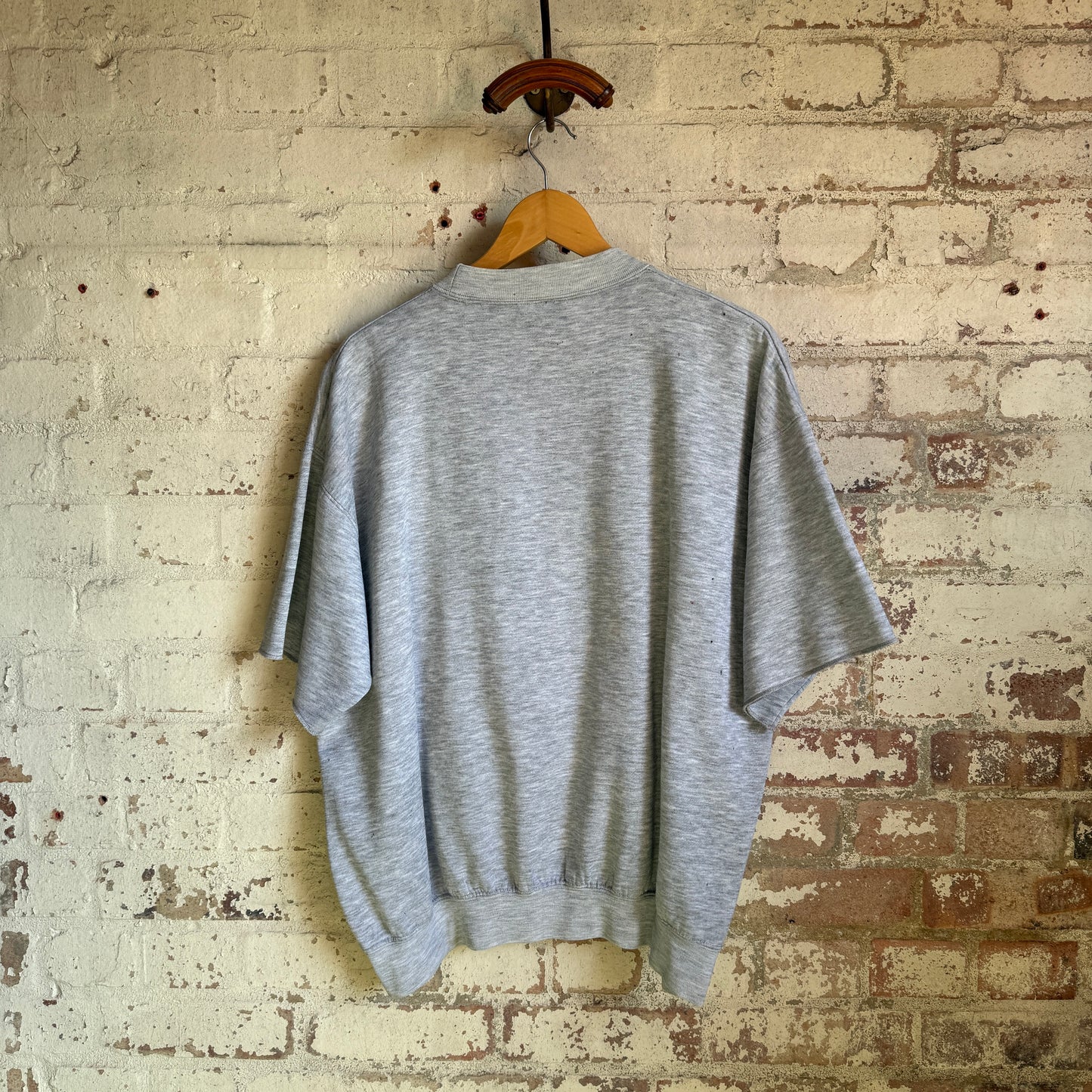 1980s Grey Paint Splattered Cut Off Sweatshirt