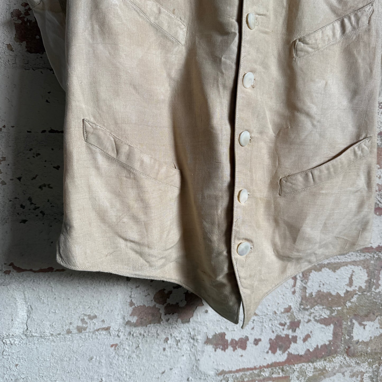 Vintage Edwardian British Raw Silk Waistcoat