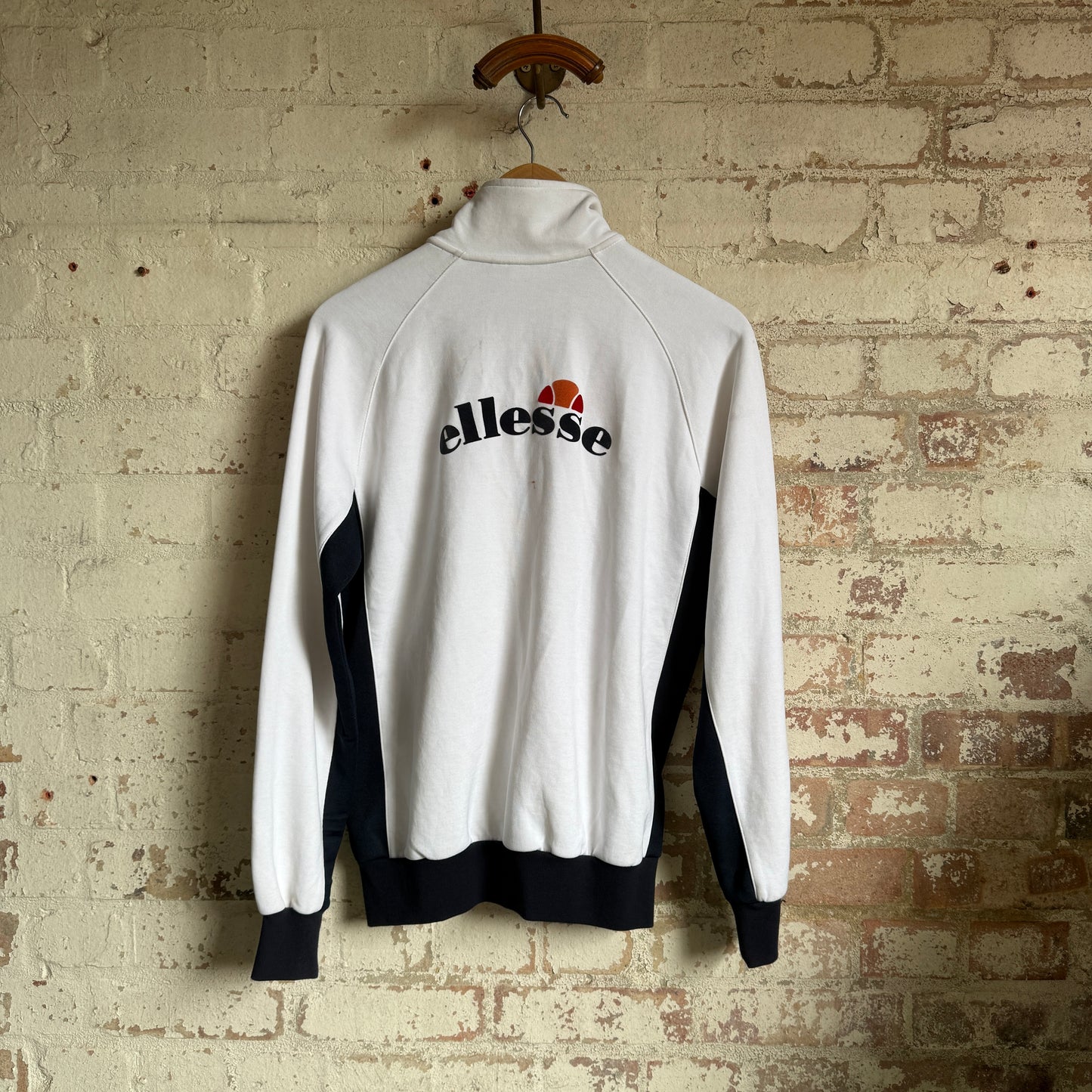 1990s White Ellesse Zip Track Top