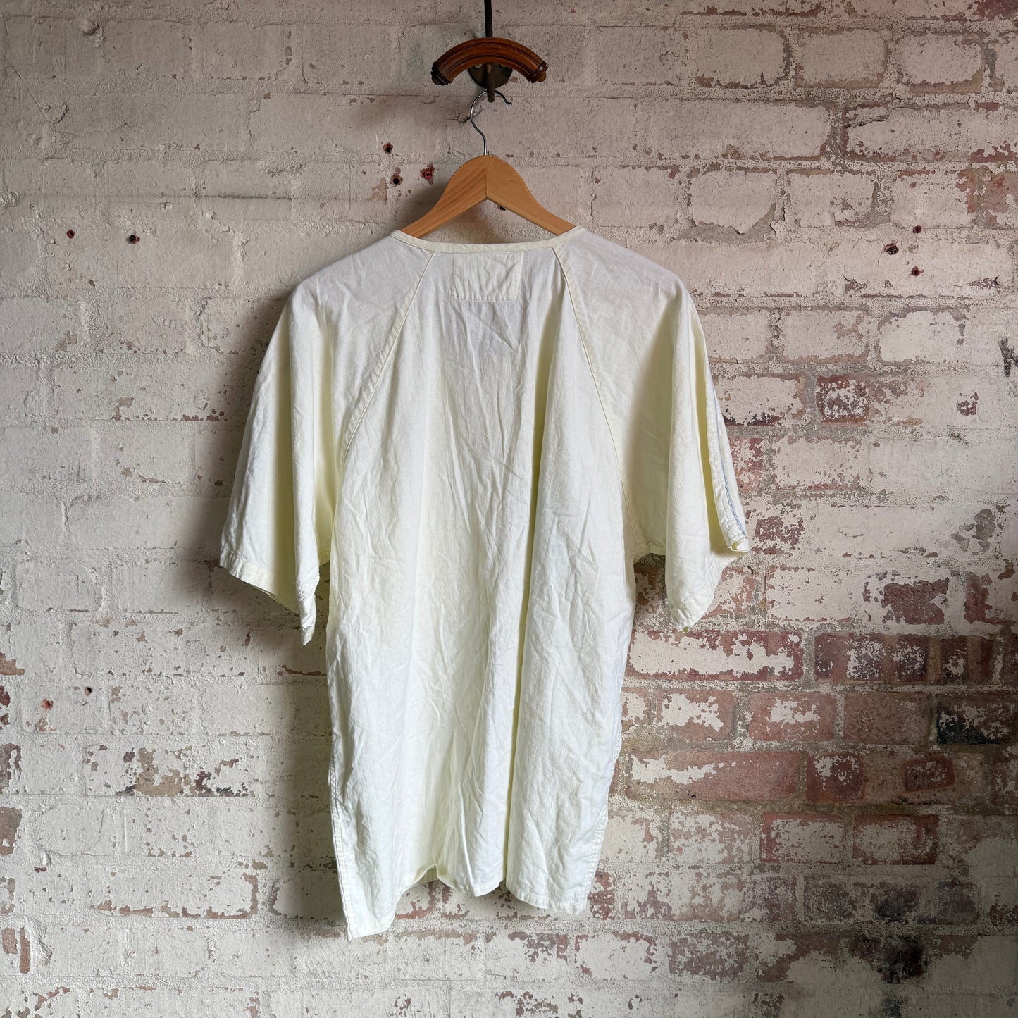 1990s Yellow Cotton Embroidered Jersey Shirt