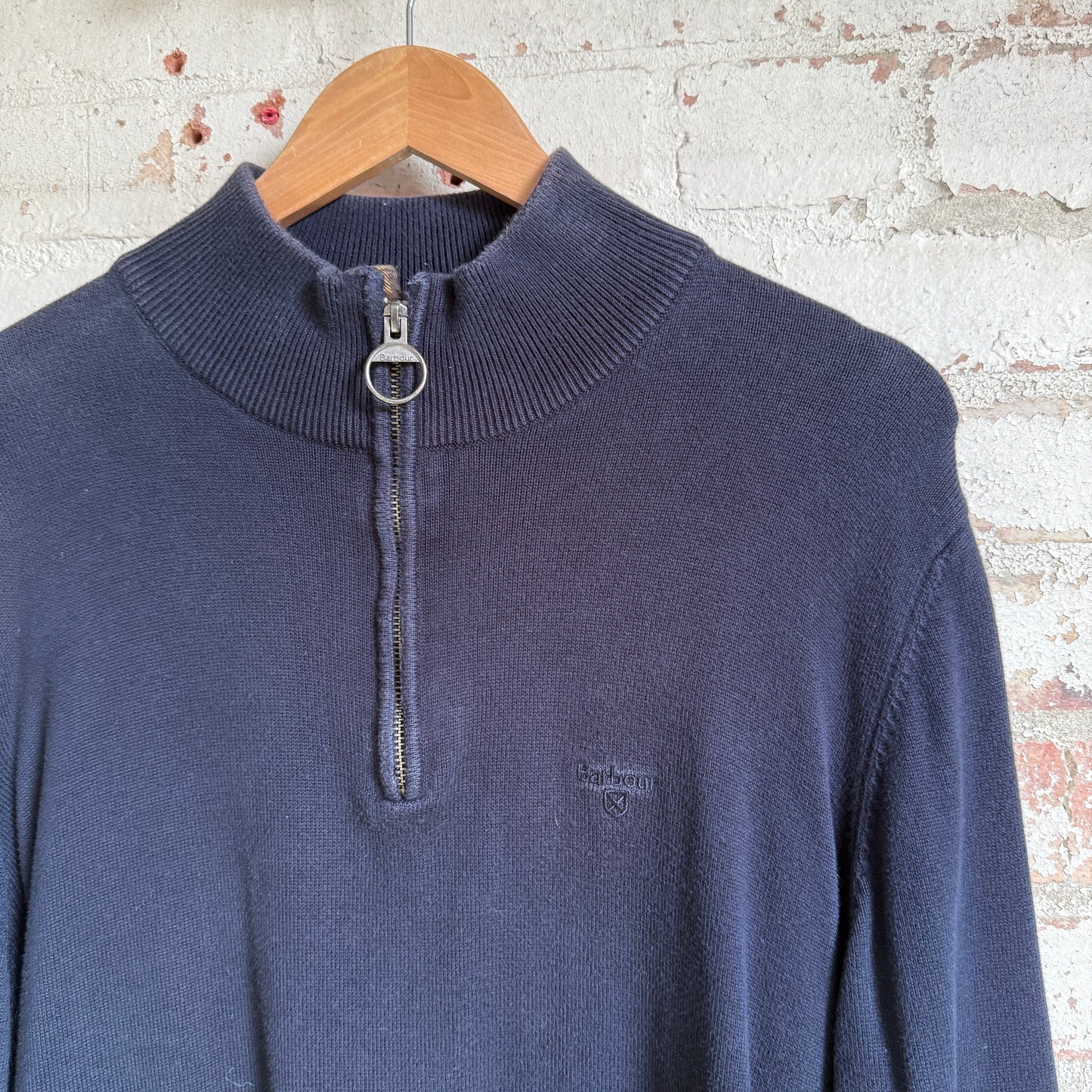 Navy Barbour Knitted 1/4 Zip Jumper