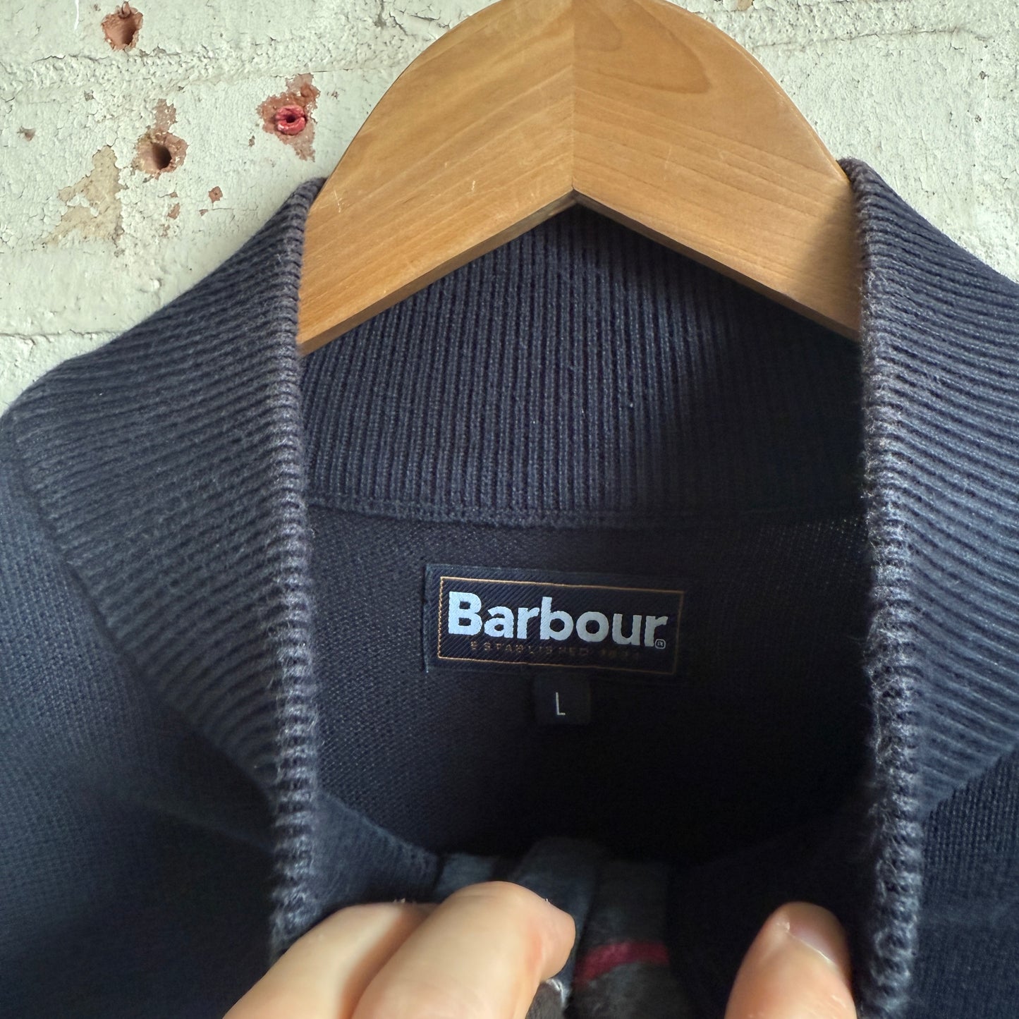 Navy Barbour Knitted 1/4 Zip Jumper