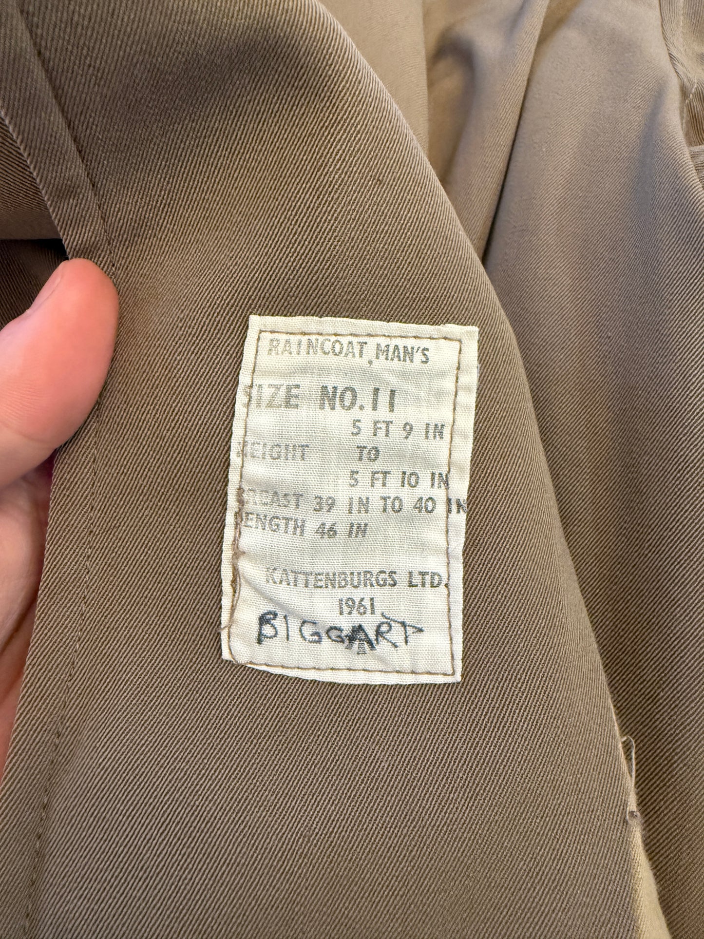 1960s British Military Gabardine Mac Jacket