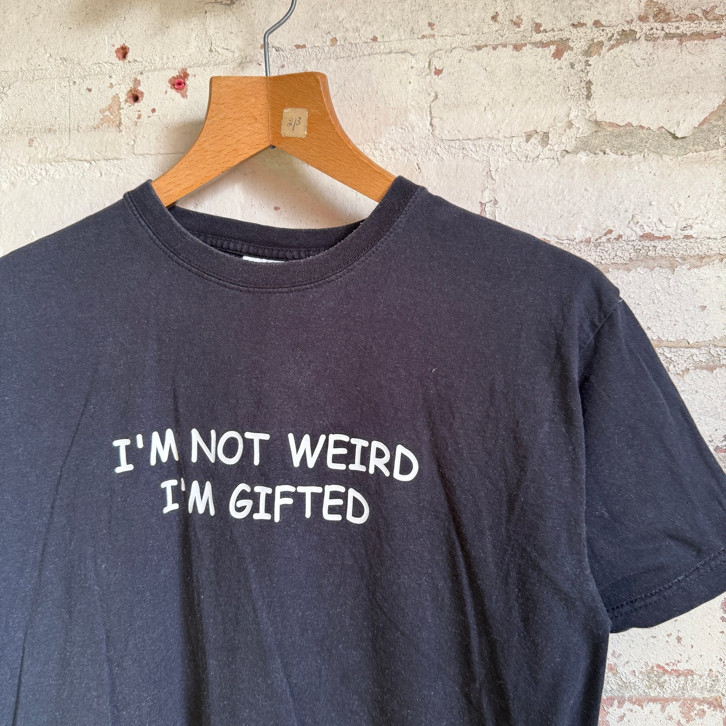 2000s Black graphic Slogan t-Shirt