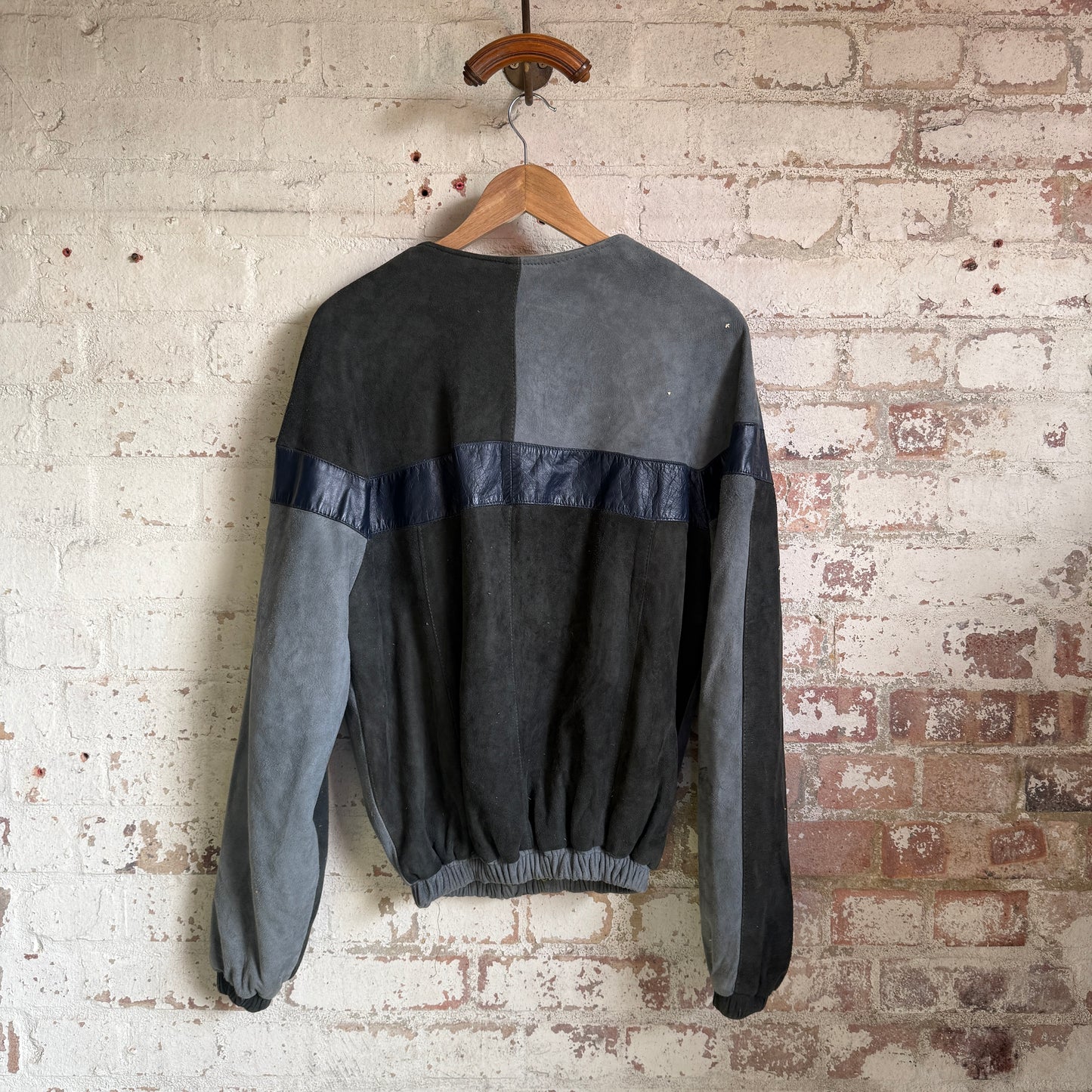 1980s Grey Suede Leather Pullover Shirt