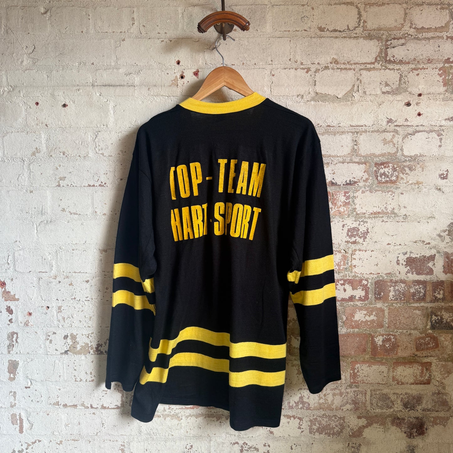 1980s Black Graphic Long Sleeve Top