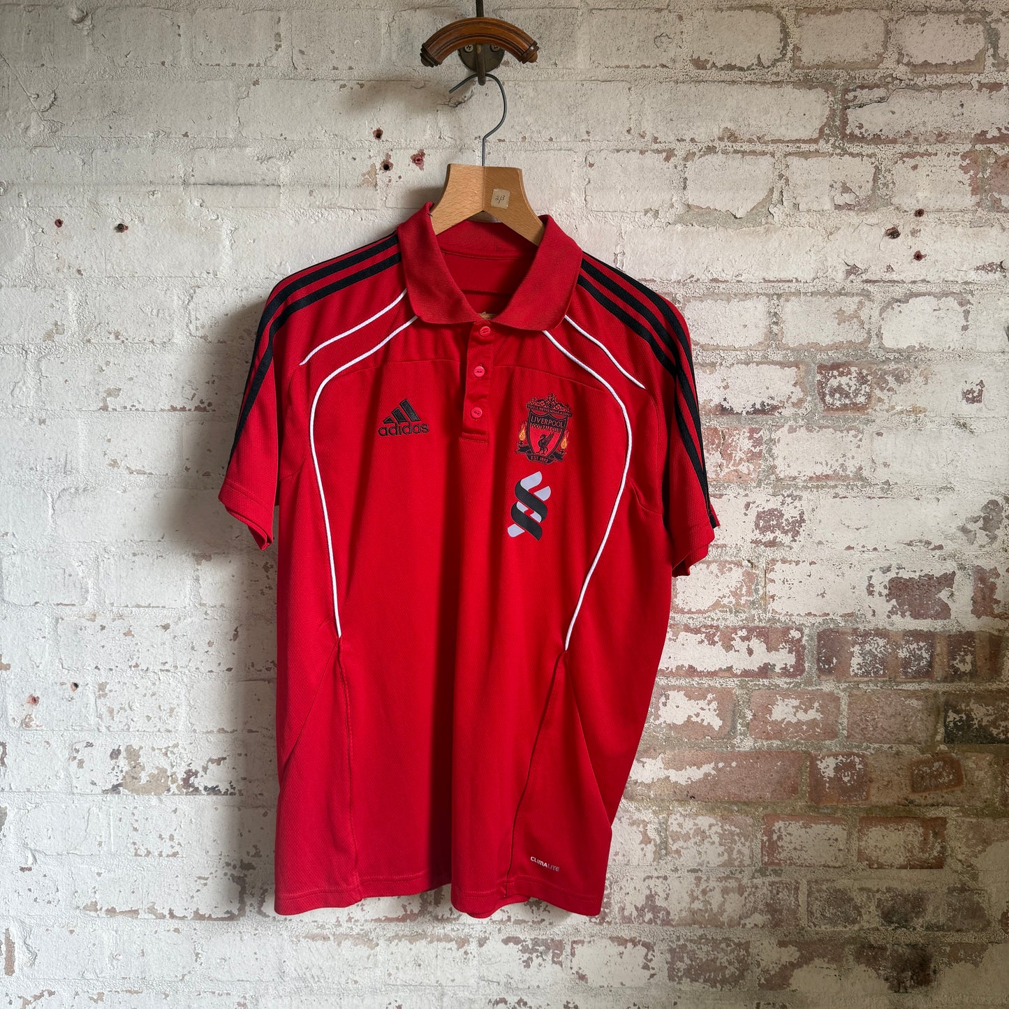 2000s Adidas Red Liverpool Training Polo Shirt
