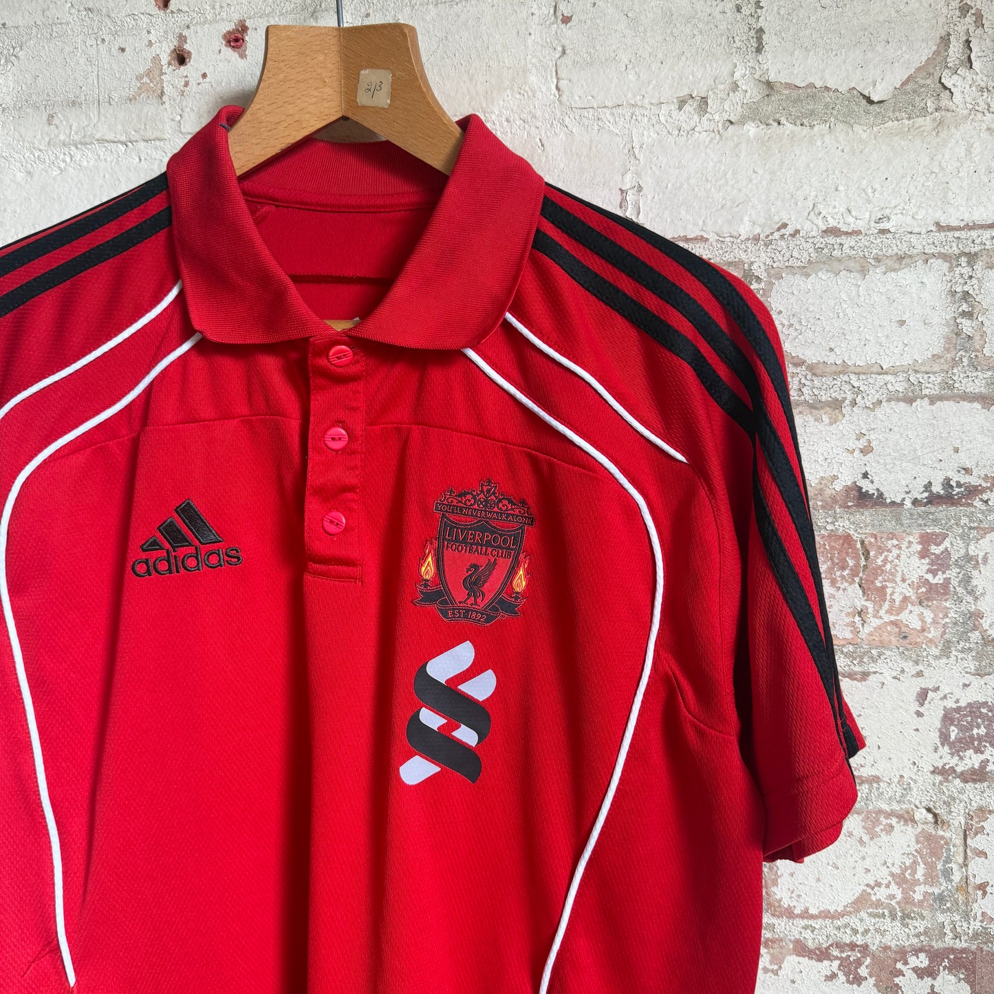 2000s Adidas Red Liverpool Training Polo Shirt