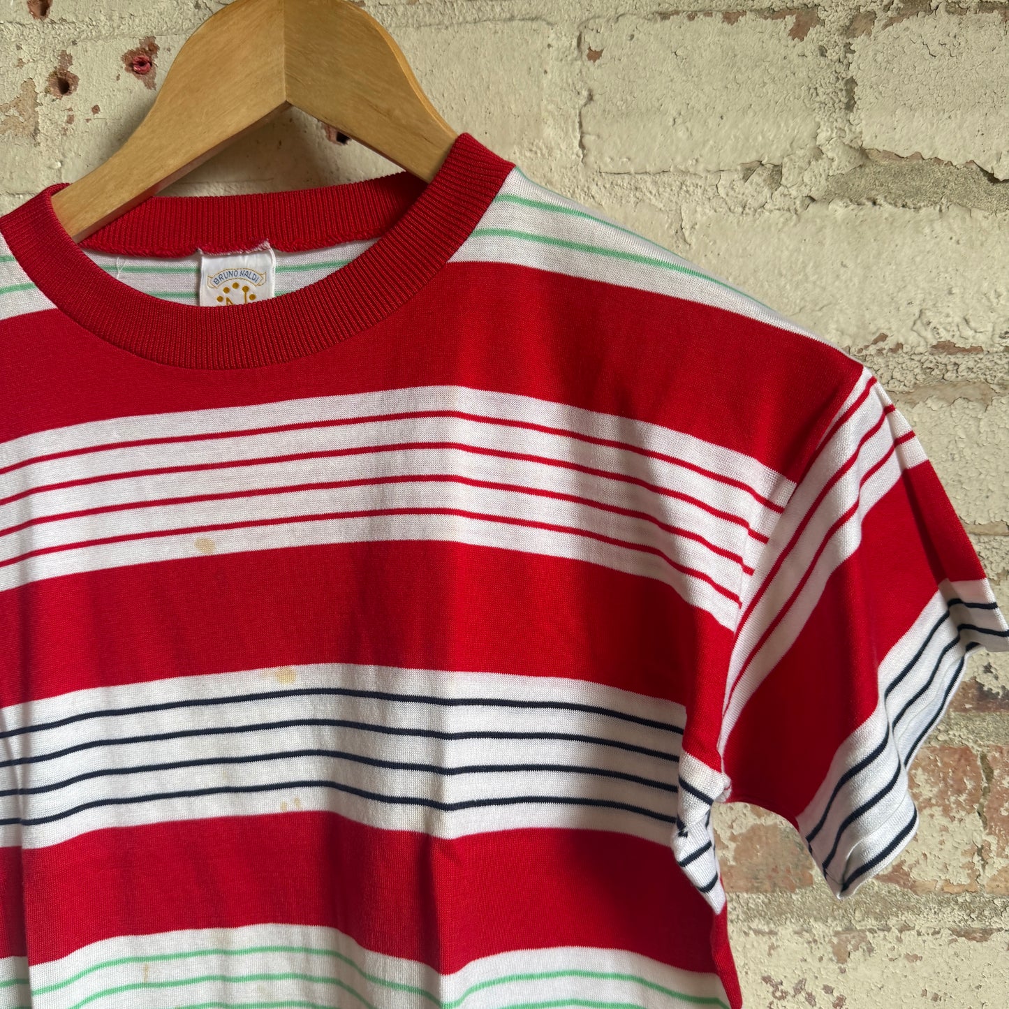 1980s Red Italian Striped T-Shirt