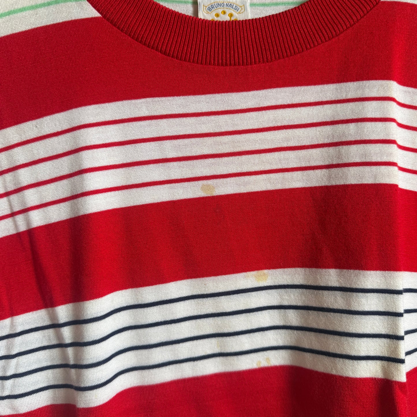 1980s Red Italian Striped T-Shirt