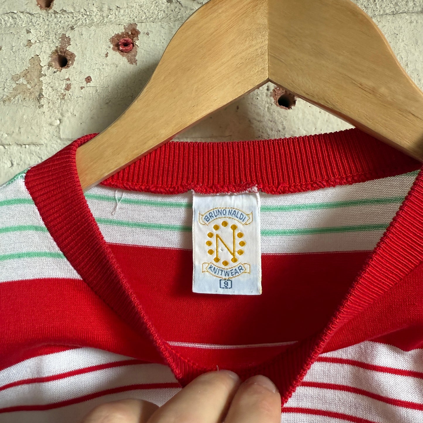 1980s Red Italian Striped T-Shirt