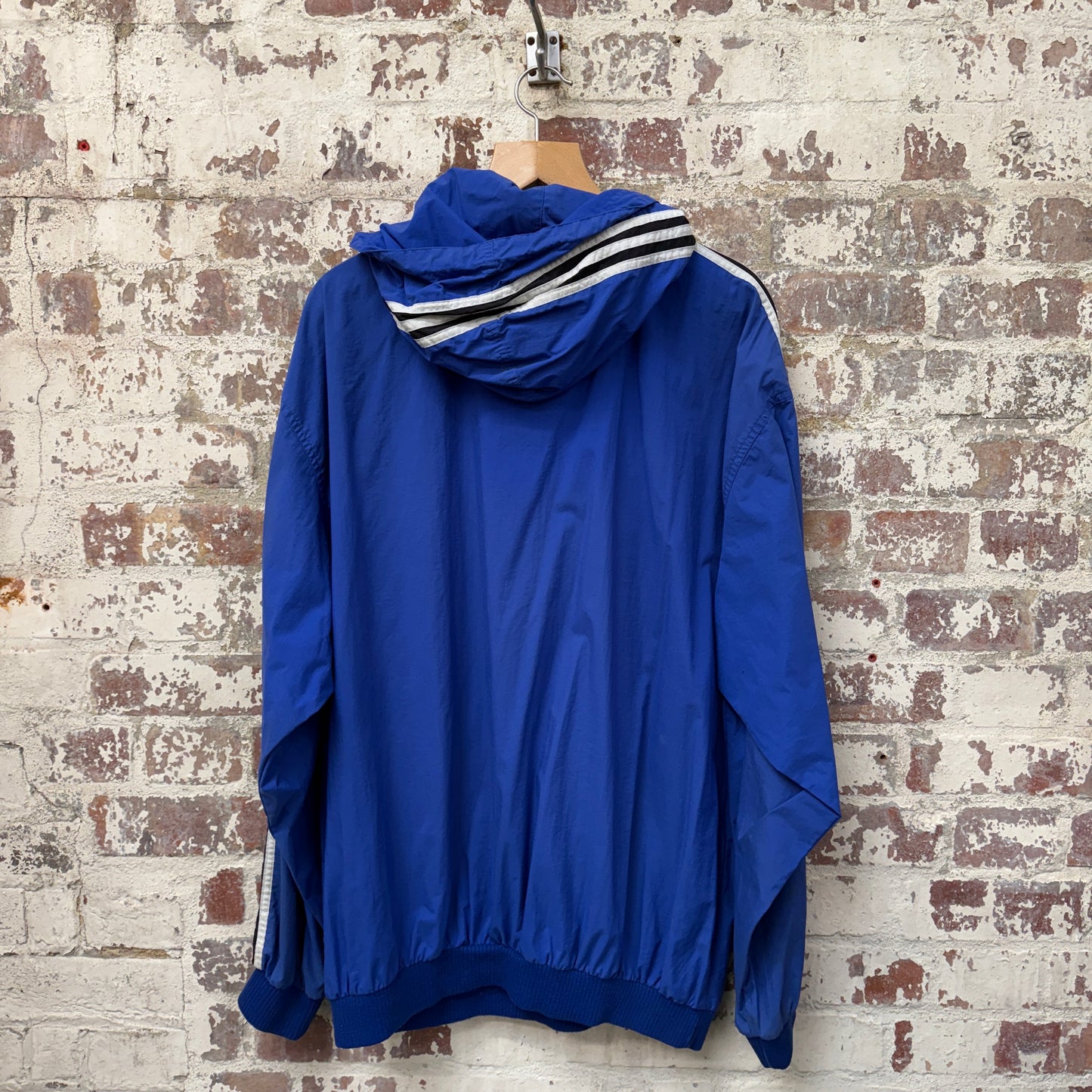 1990s Blue Adidas Pull Over Smock Jacket