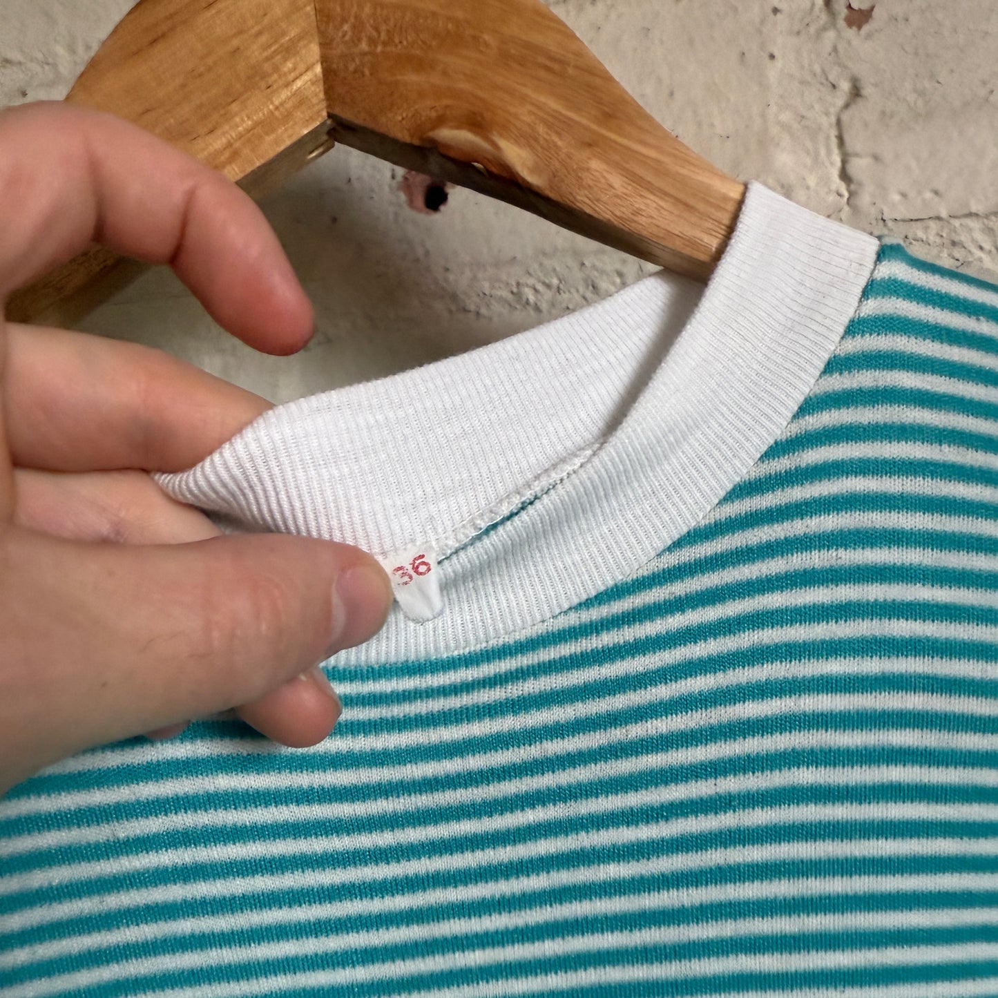 1960s Turquoise Striped Surf T-Shirt