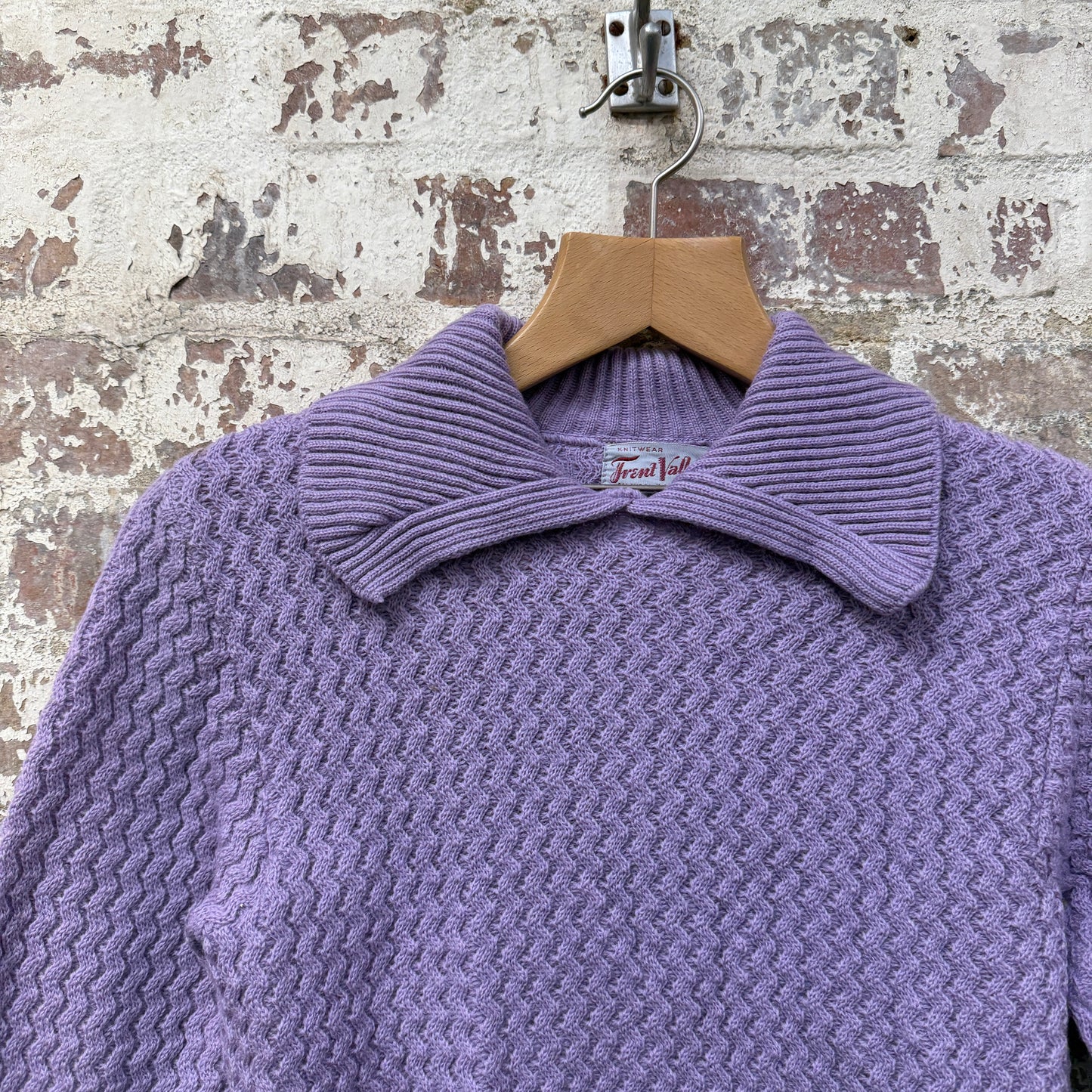 1960s Purple Wool Knitted Jumper