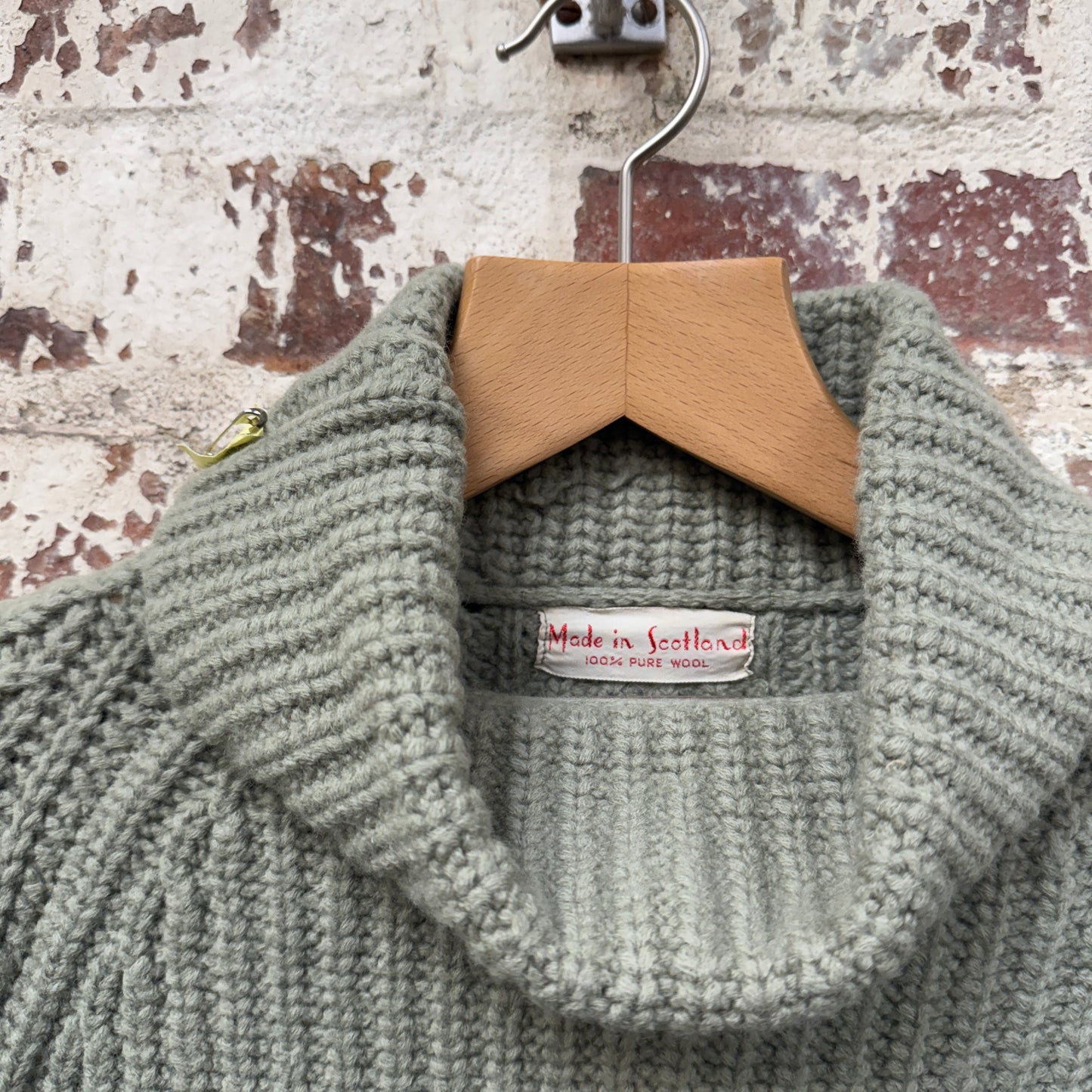 1950s Green Wool Knitted Roll Neck Jumper