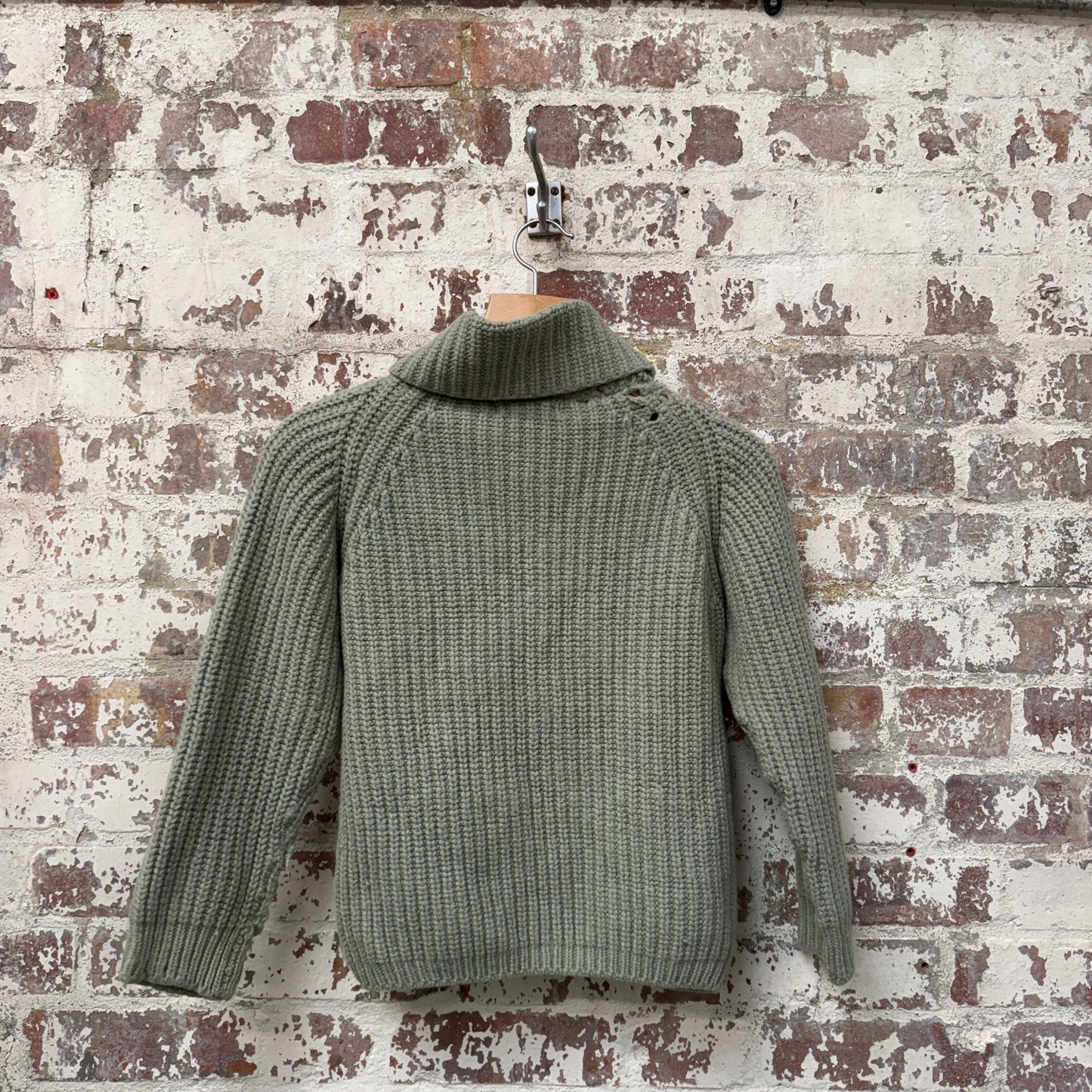 1950s Green Wool Knitted Roll Neck Jumper