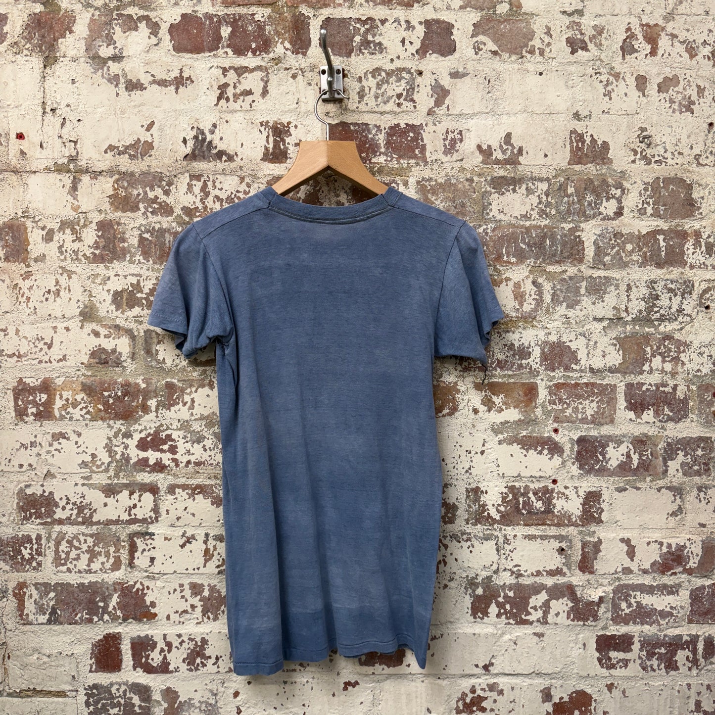 1980s Navy Faded Distressed Status Quo band Graphic T-Shirt