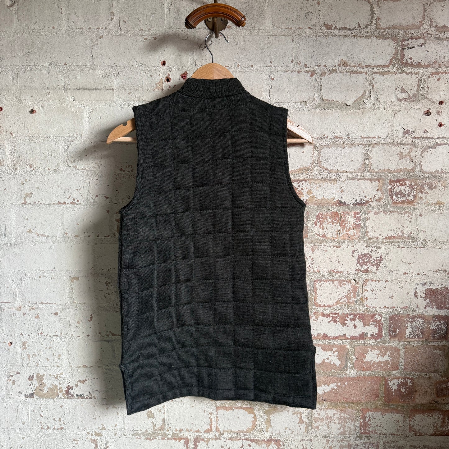 1980s Green Knitted Padded Shooting Gilet