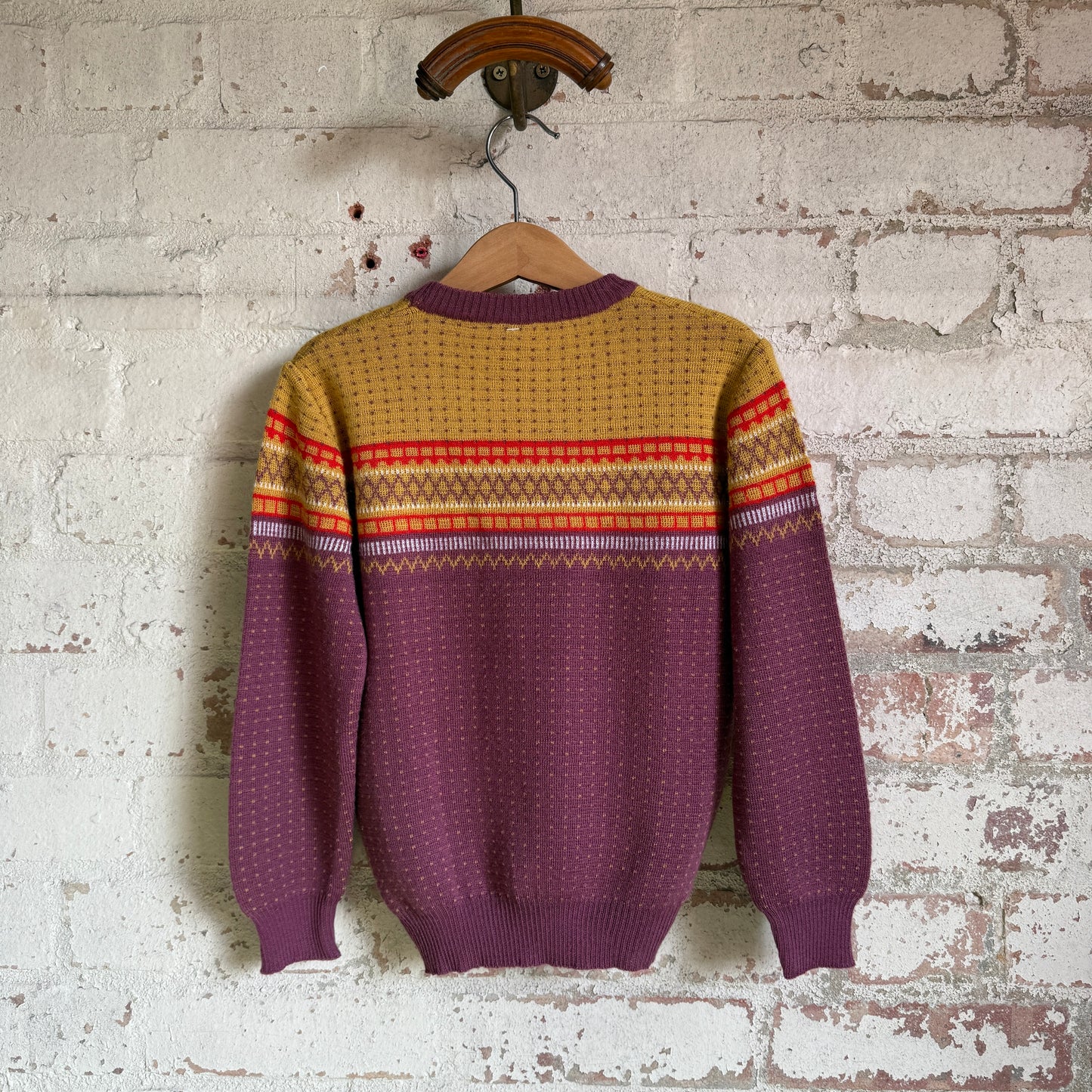 1970s Maroon Striped Knitted Jumper