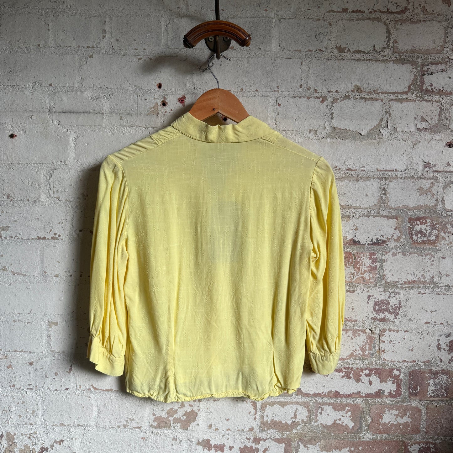 1960s Yellow Linen Blouse Shirt Top