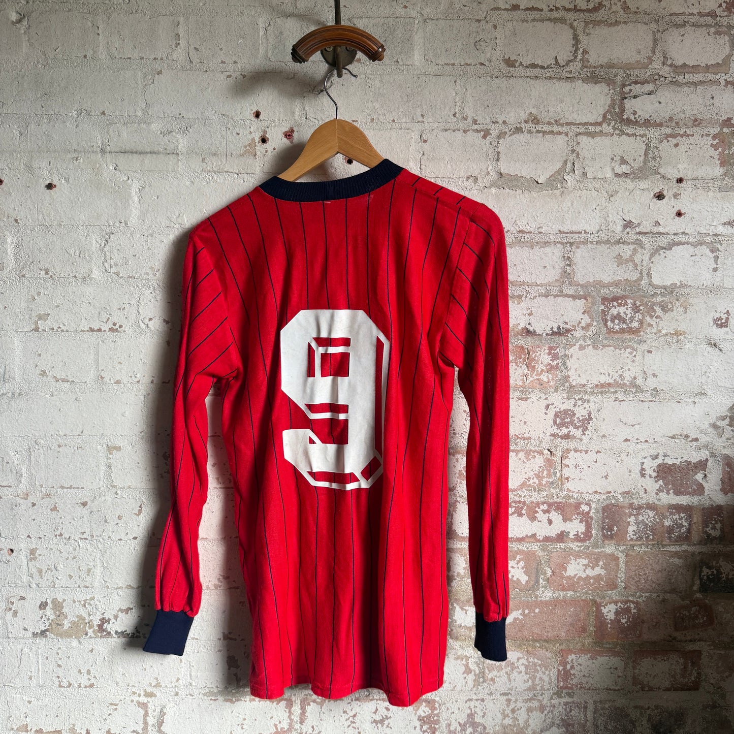 1970s Red Striped Football Template Long Sleeve Top