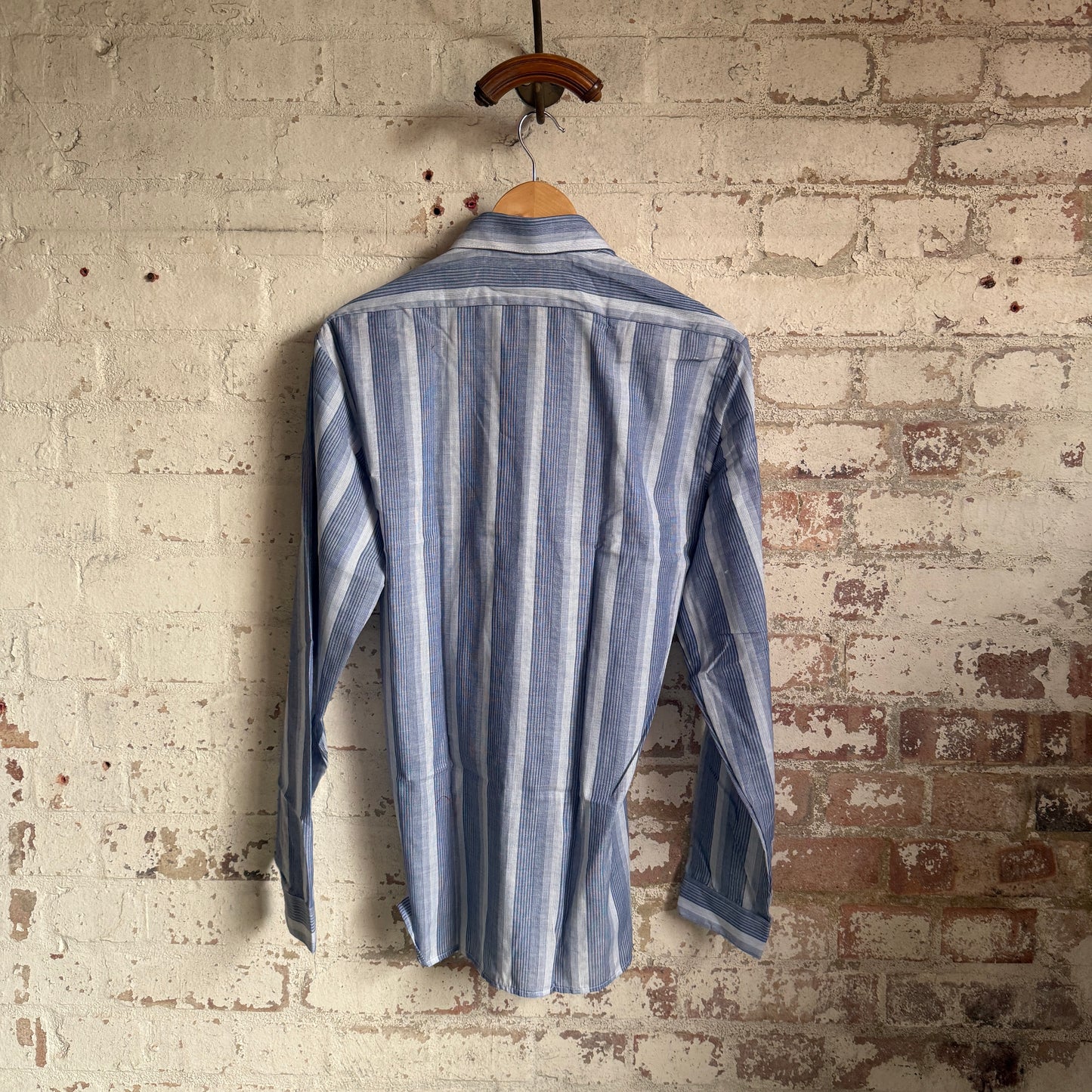 1980s Blue Striped Italian Shirt