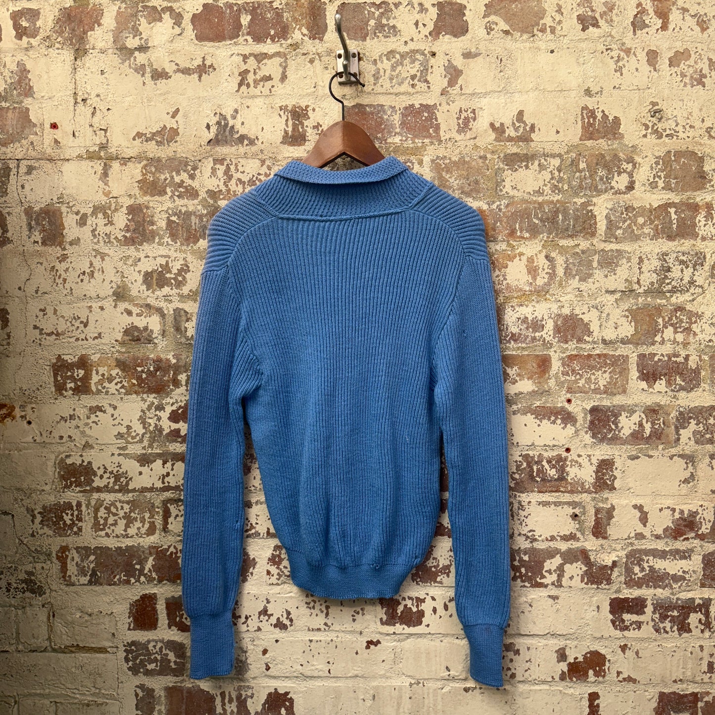 1960s Blue Wool Knitted Jumper