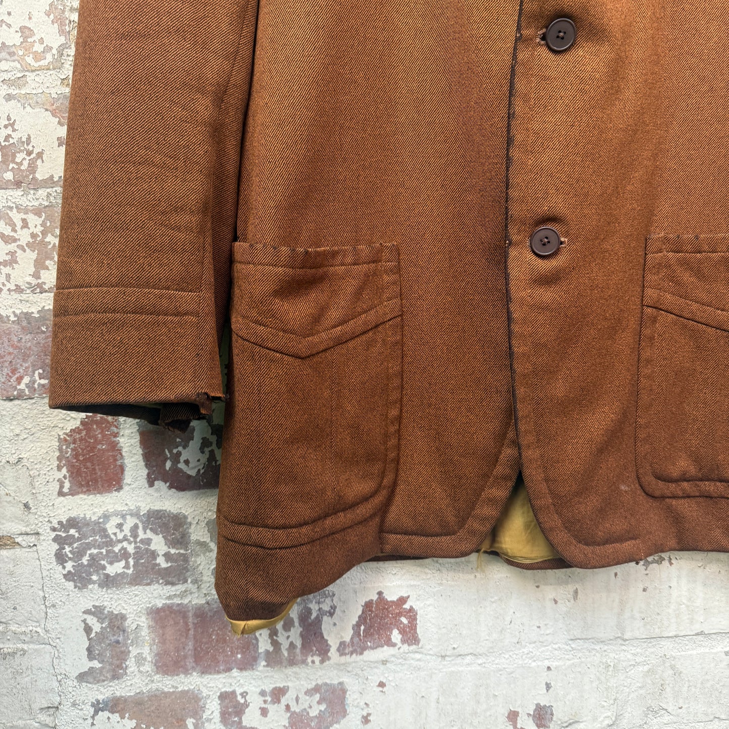 1960s Brown Three Button Suit Blazer Jacket