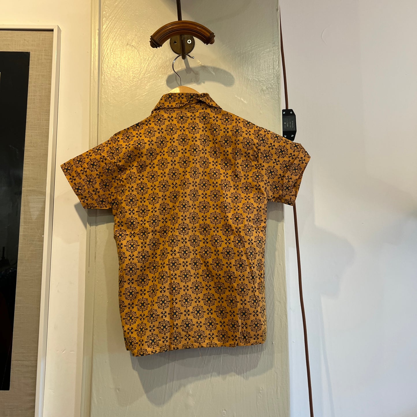 1970s Orange Print Leisure Shirt