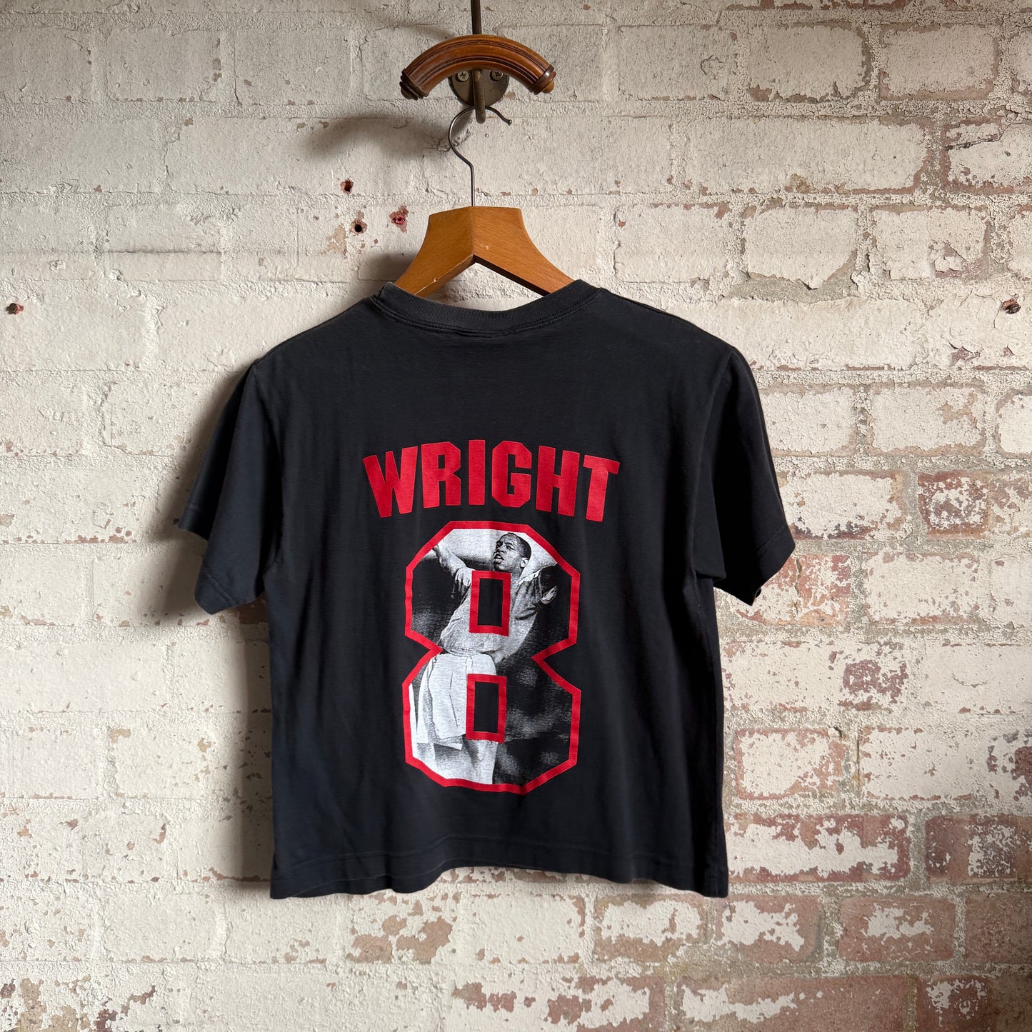 1990s Black Ian wright Arsenal Graphic T-Shirt
