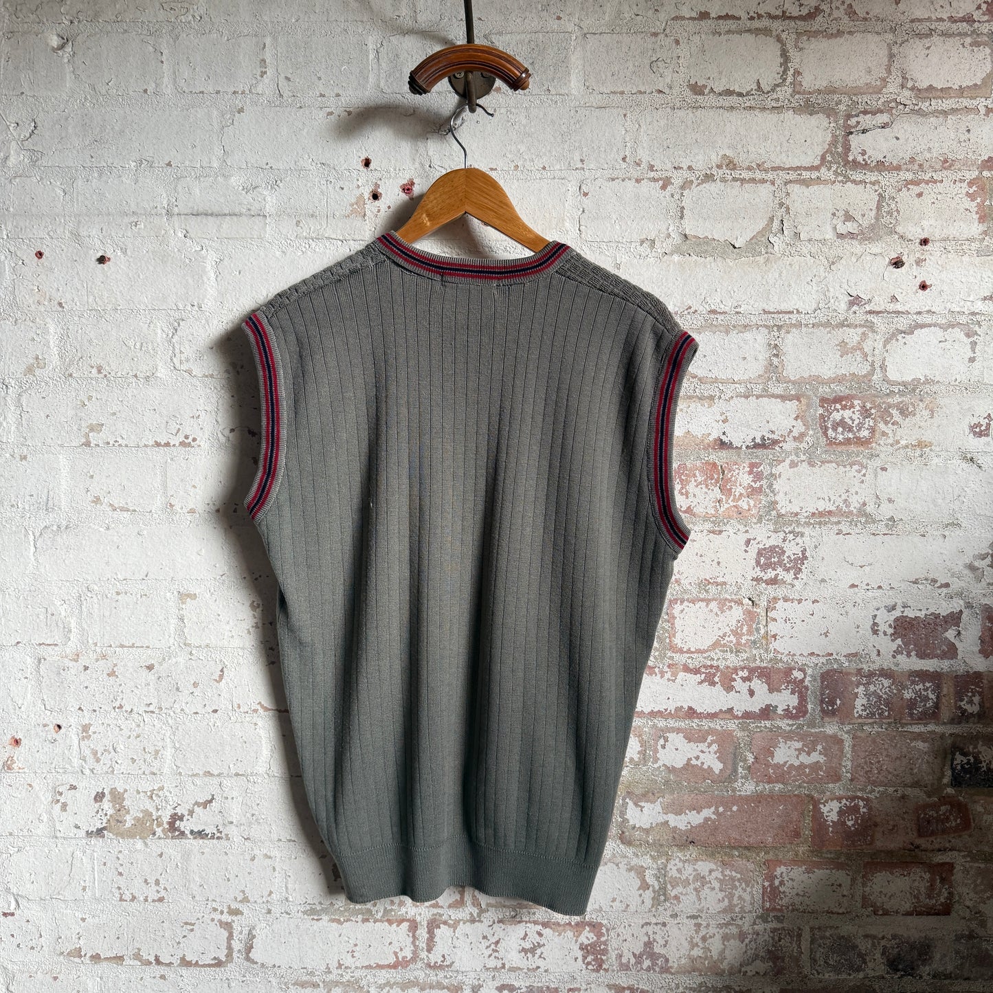 1980s Grey Knitted Tank Top Sweater Vest