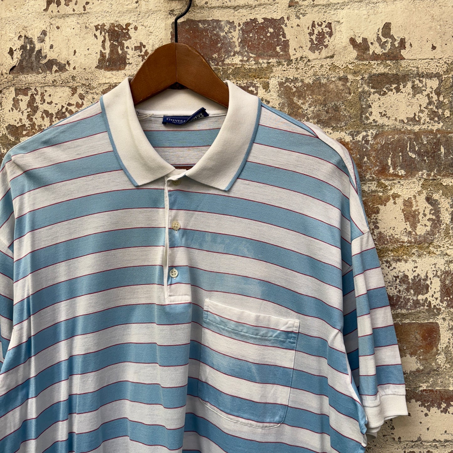 1980s Gieves and Hawkes Striped Polo Shirt Top