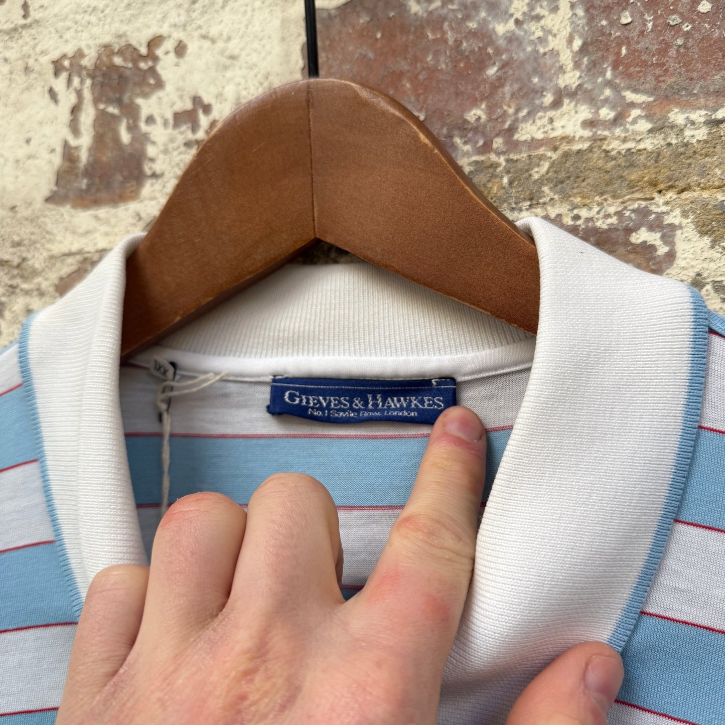 1980s Gieves and Hawkes Striped Polo Shirt Top