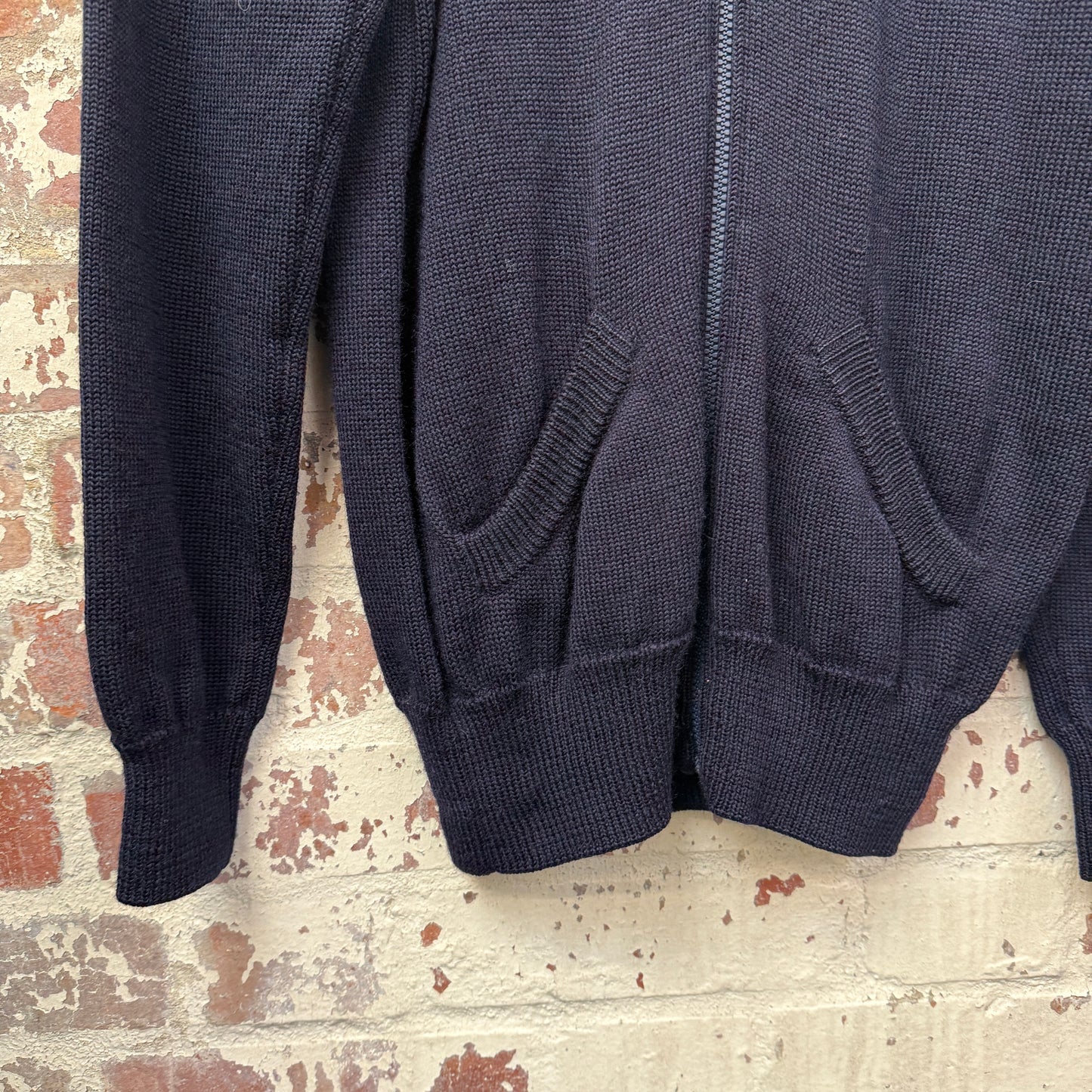 1980s Navy Fila Wool Knitted Track top Jumper