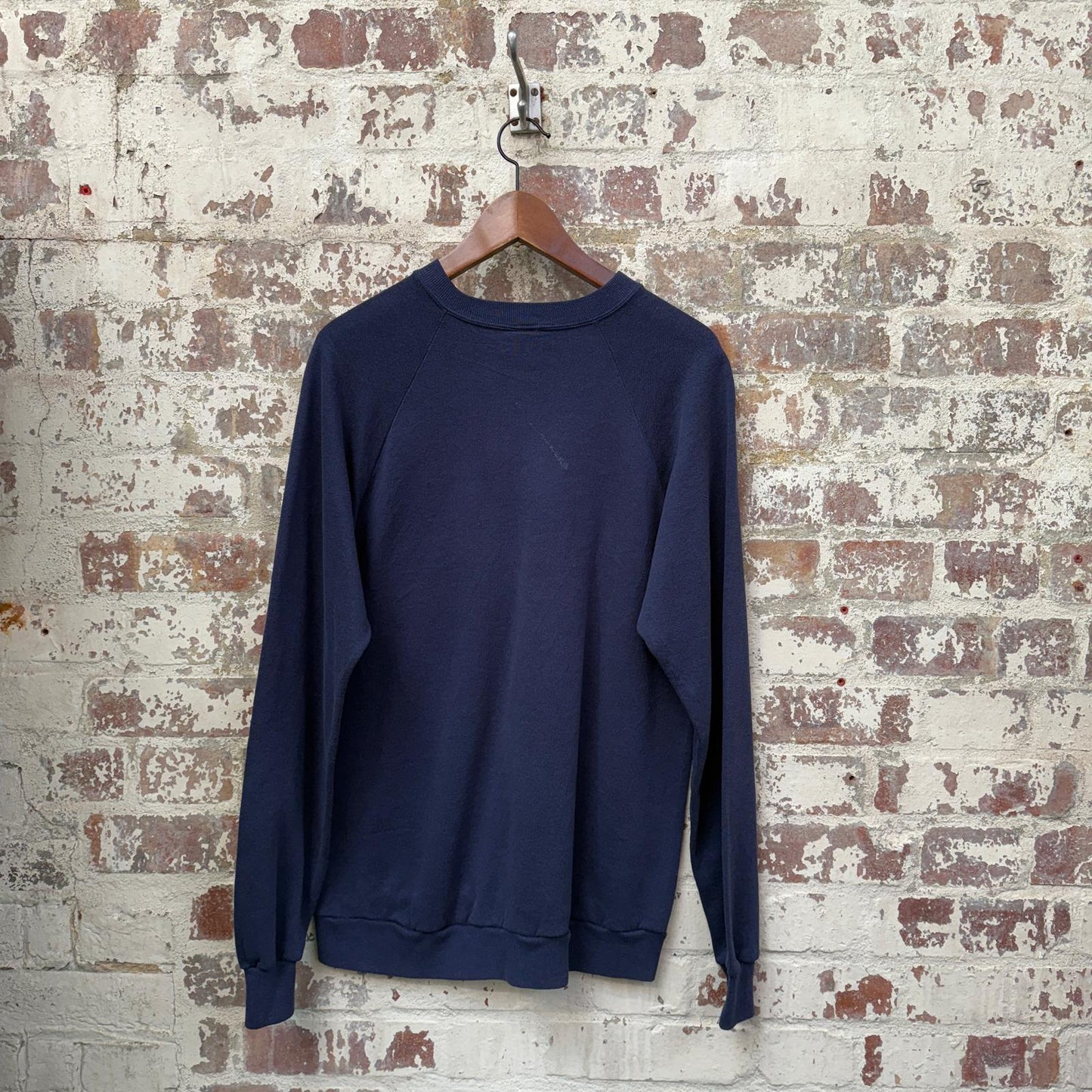 1980s Navy Raglan Blank Sweatshirt