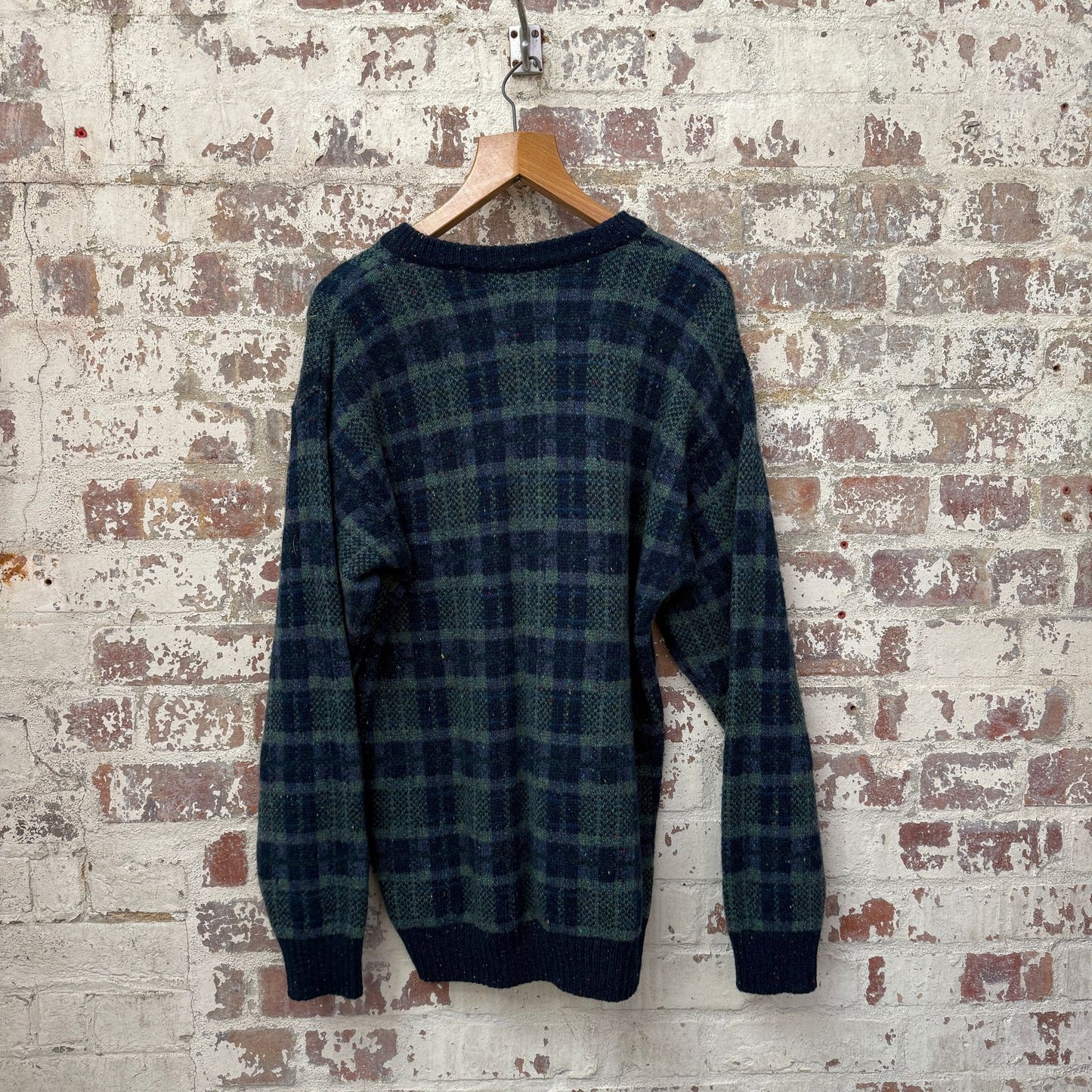 1980s Green Patterned Knitted Jumper