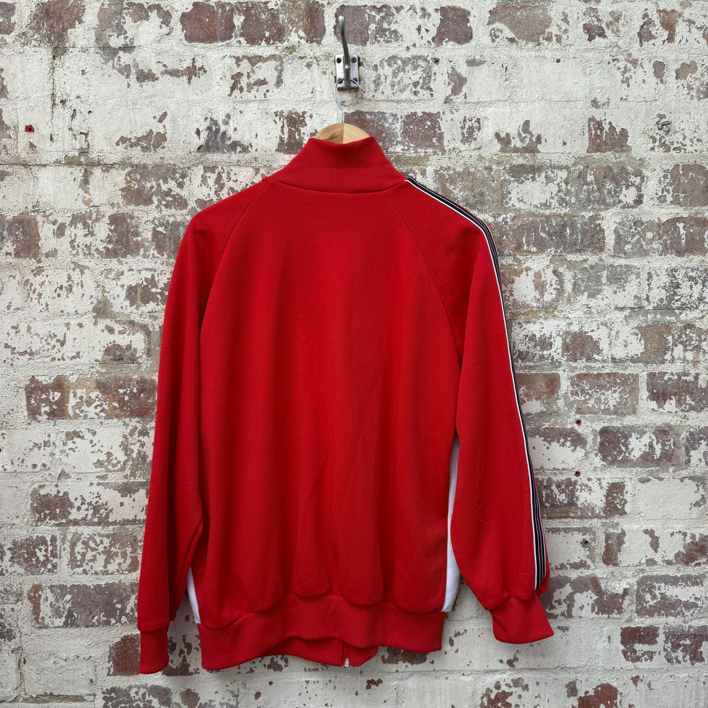 1980s Red Zip Up Track Top