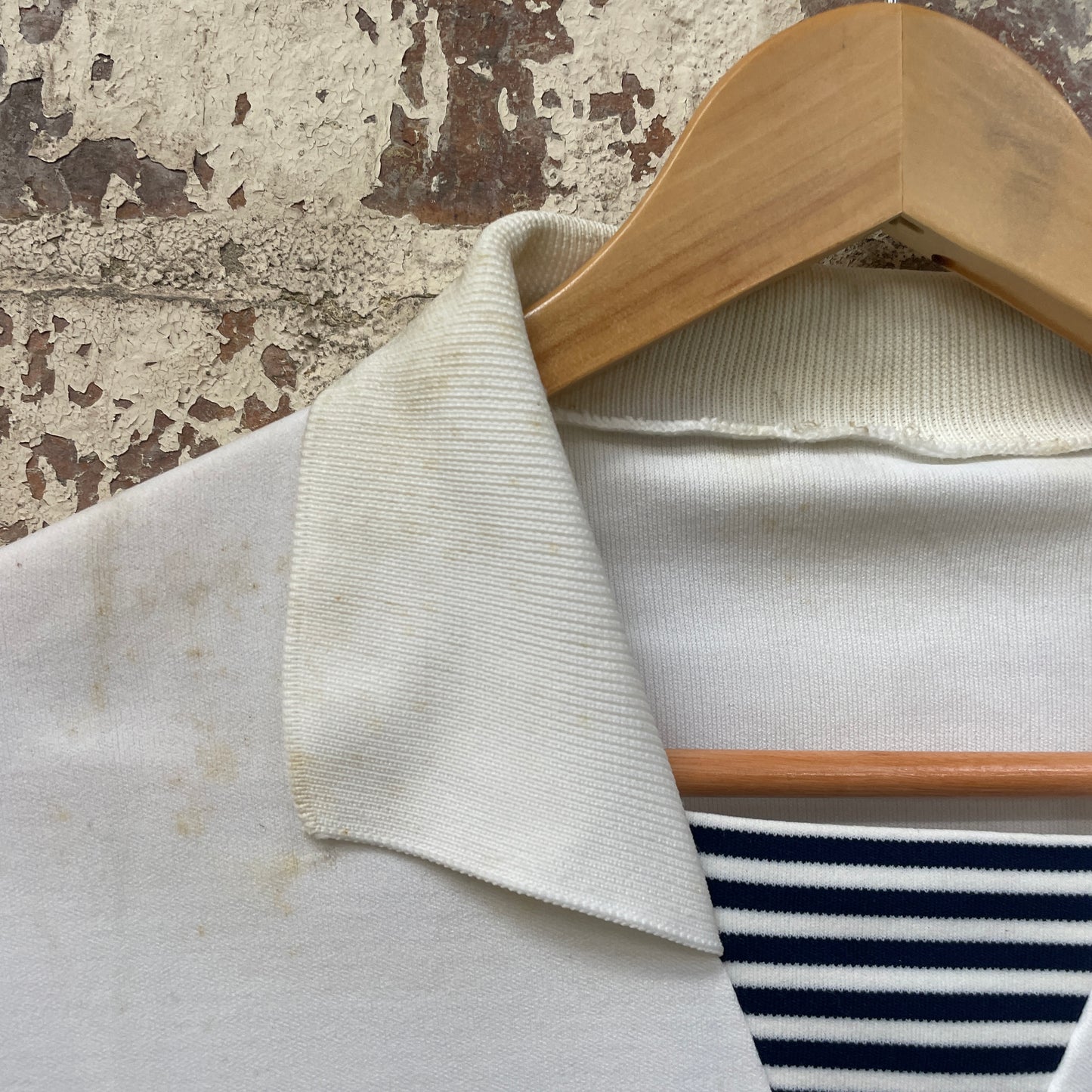 Vintage 1970s 1980s White Sailor Style Shirt