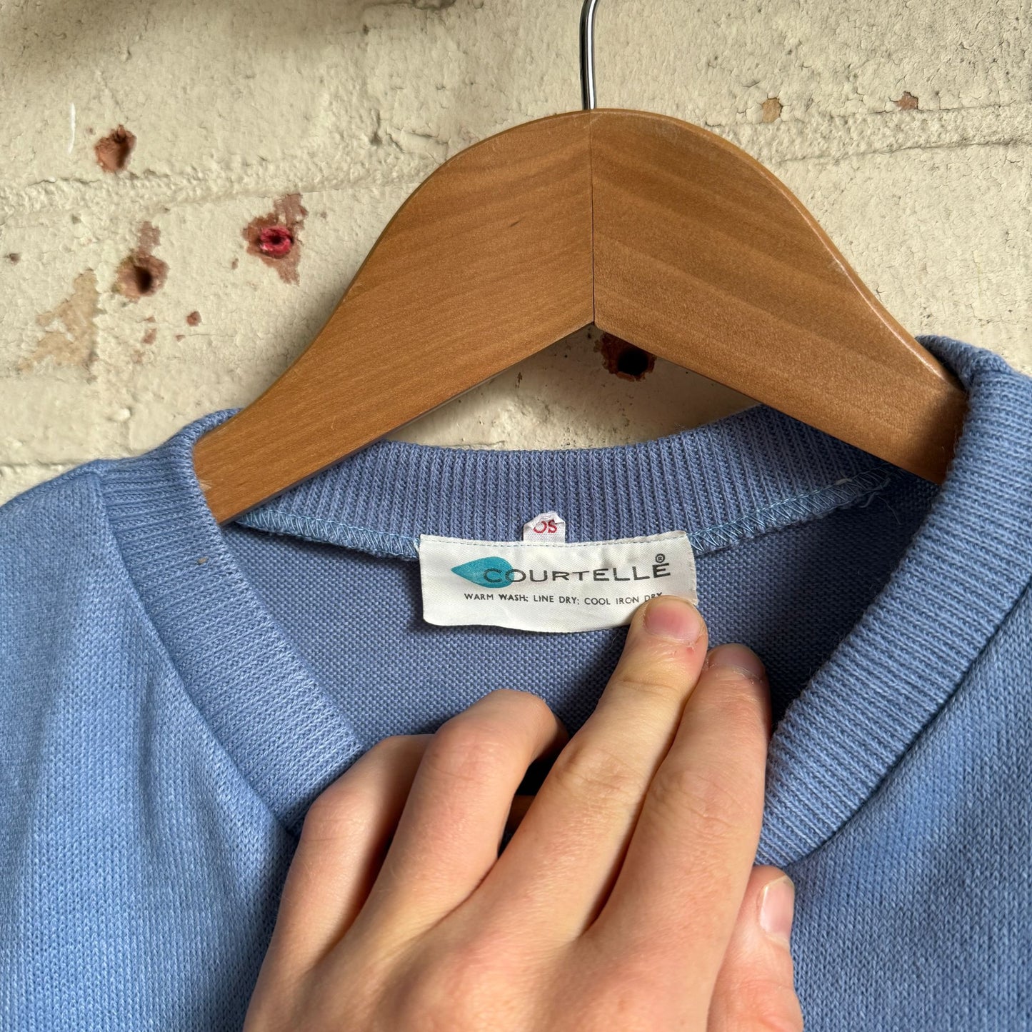 1970s Blue Short Sleeved Jumper