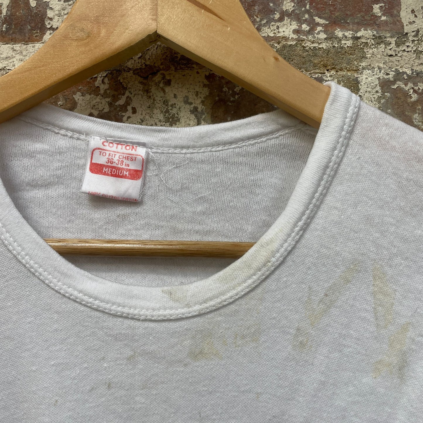 Vintage 1970s 1980s White Blank Ringer T-Shirt